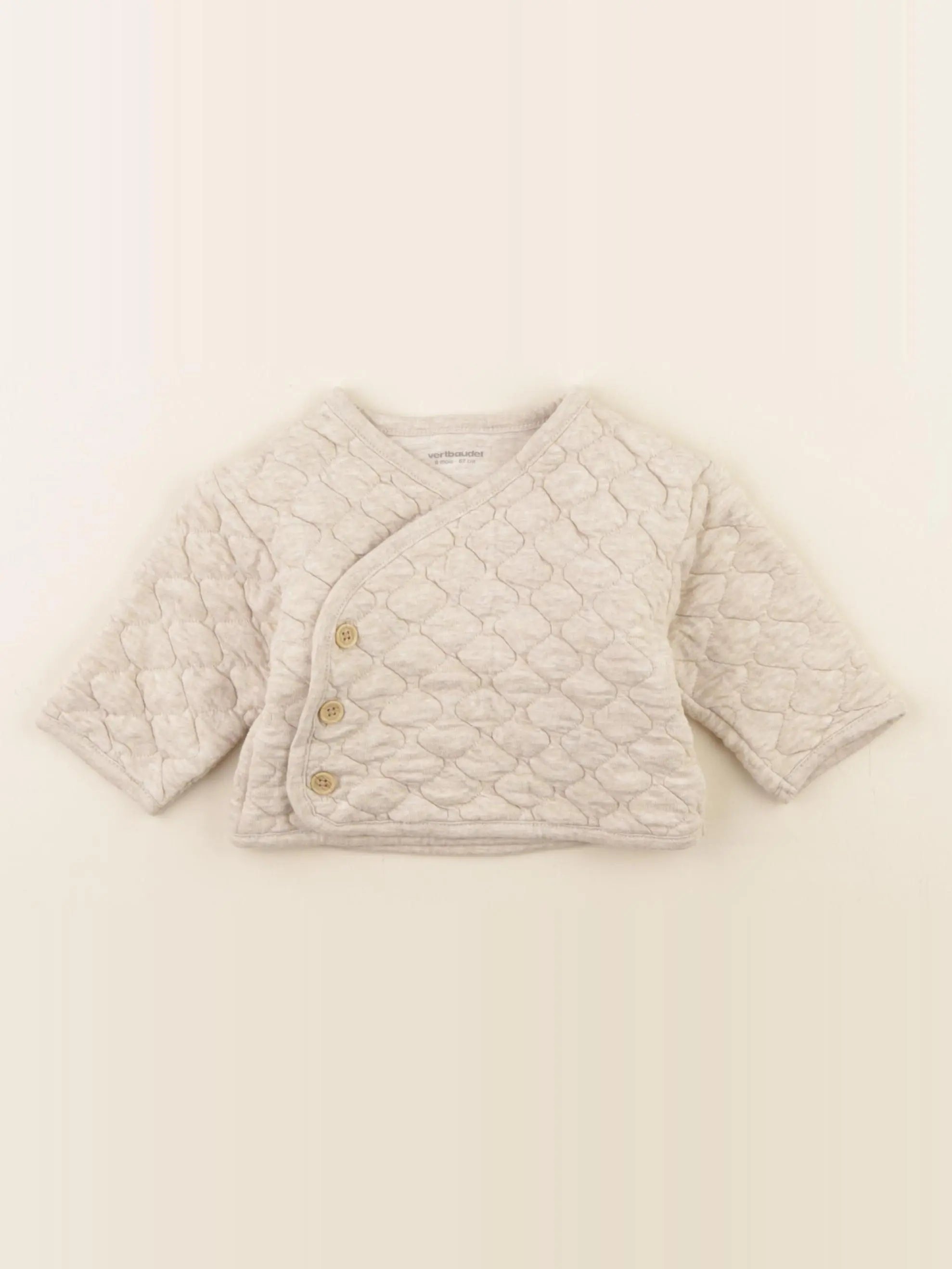 Vertbaudet - sweat beige - 6 mois