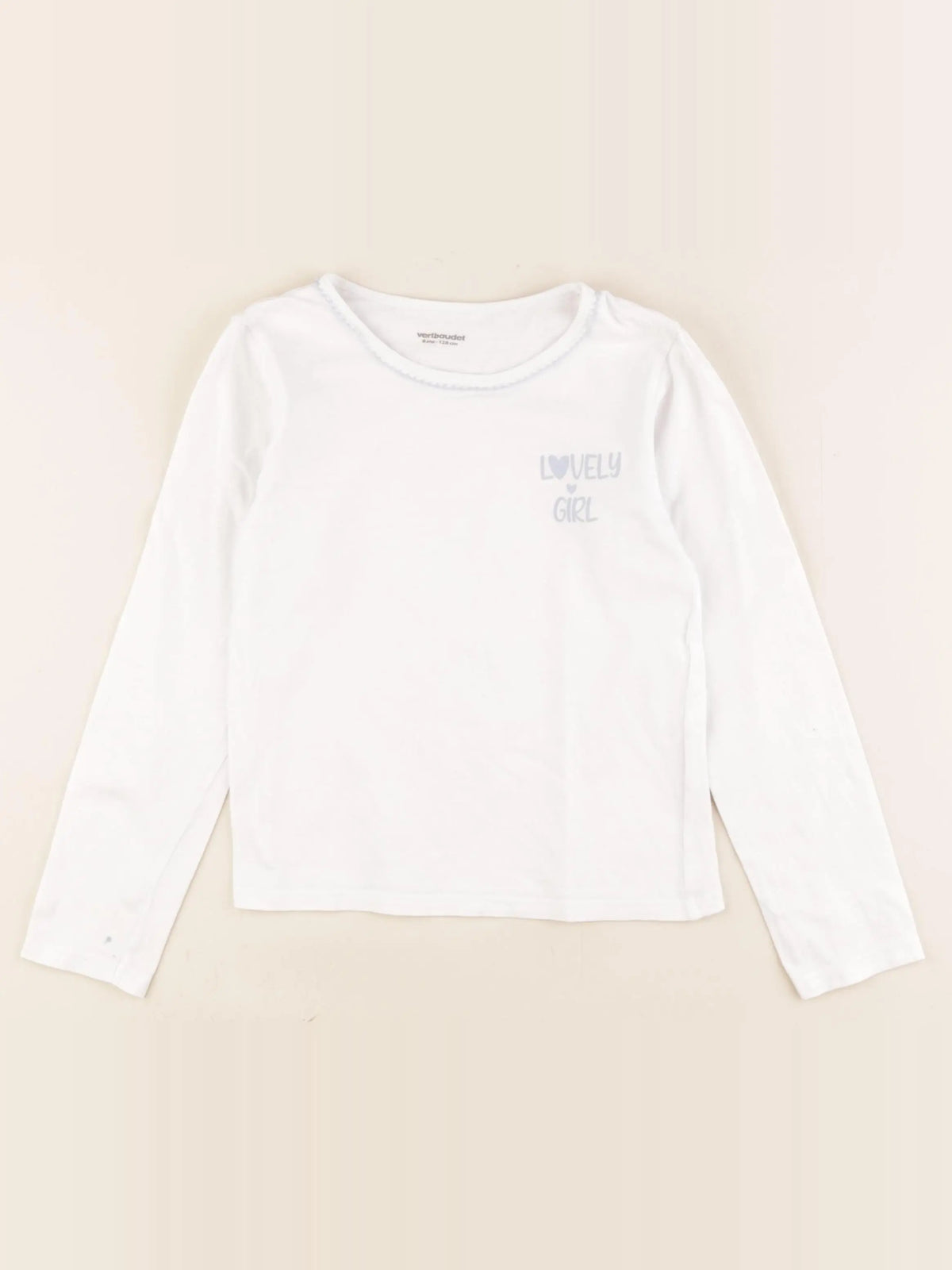 Vertbaudet - maillot de corps blanc, bleu - 8 ans