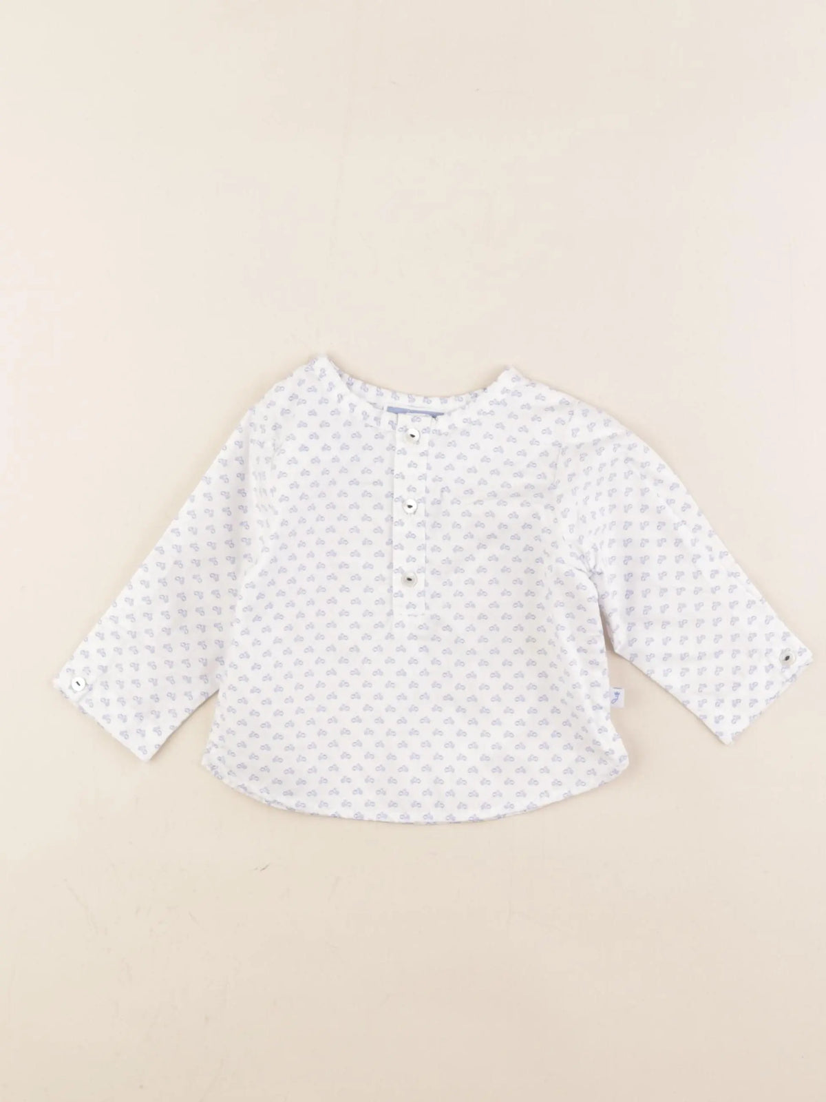 Jacadi - chemise blanc, bleu - 6 mois