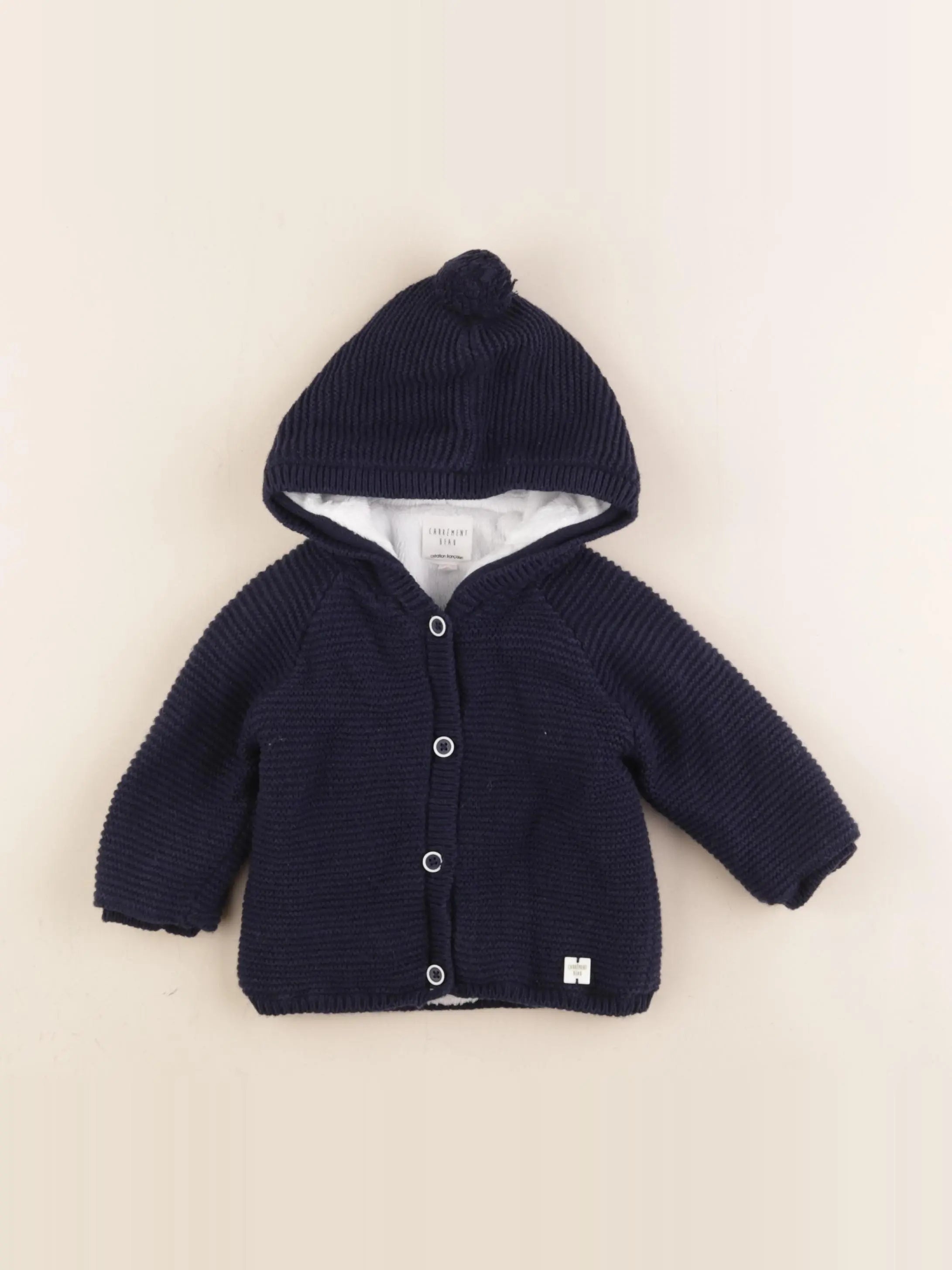 Carrément Beau - veste doublé bleu - 6 mois