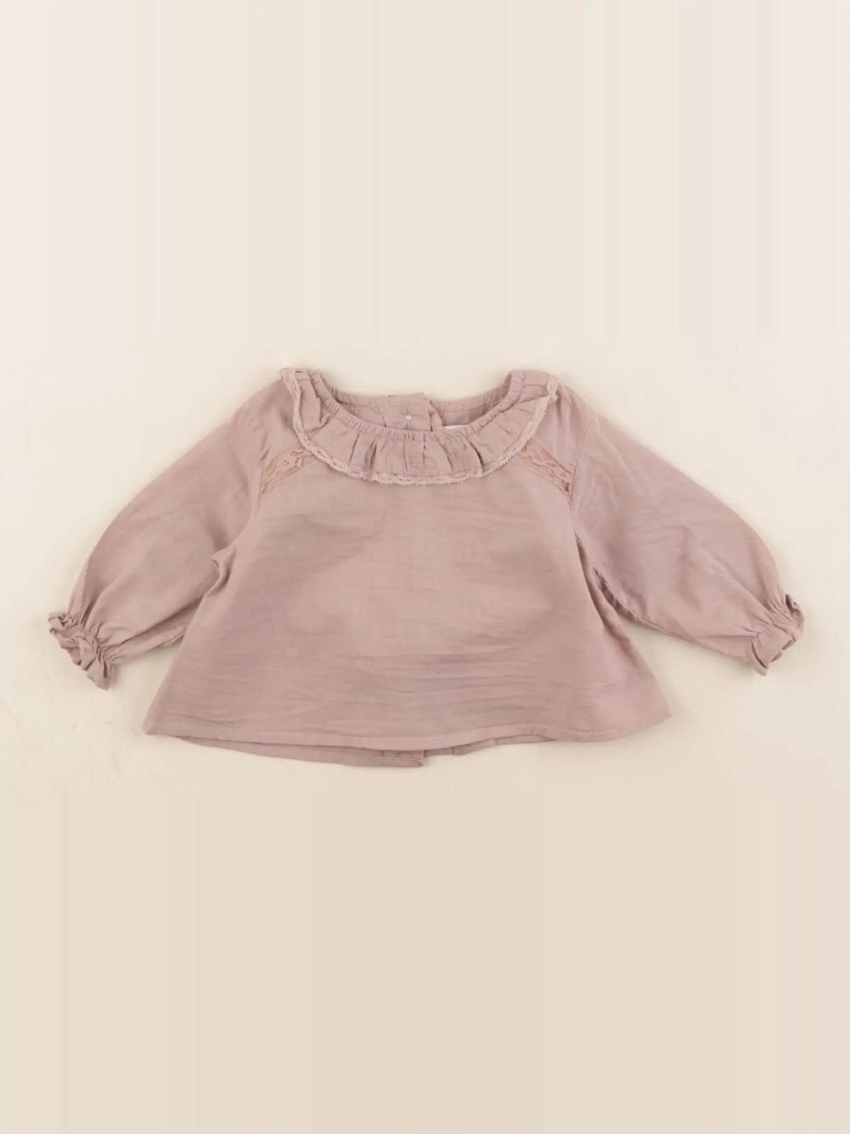 Bonnet à Pompon - blouse marron - 3 mois