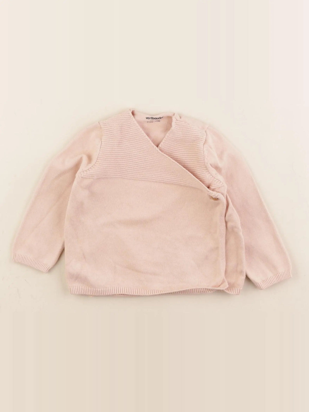 Vertbaudet - gilet rose - 9 mois