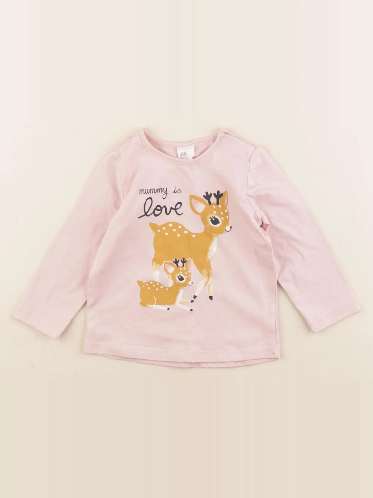 H&M - tee-shirt rose - 6/9 mois