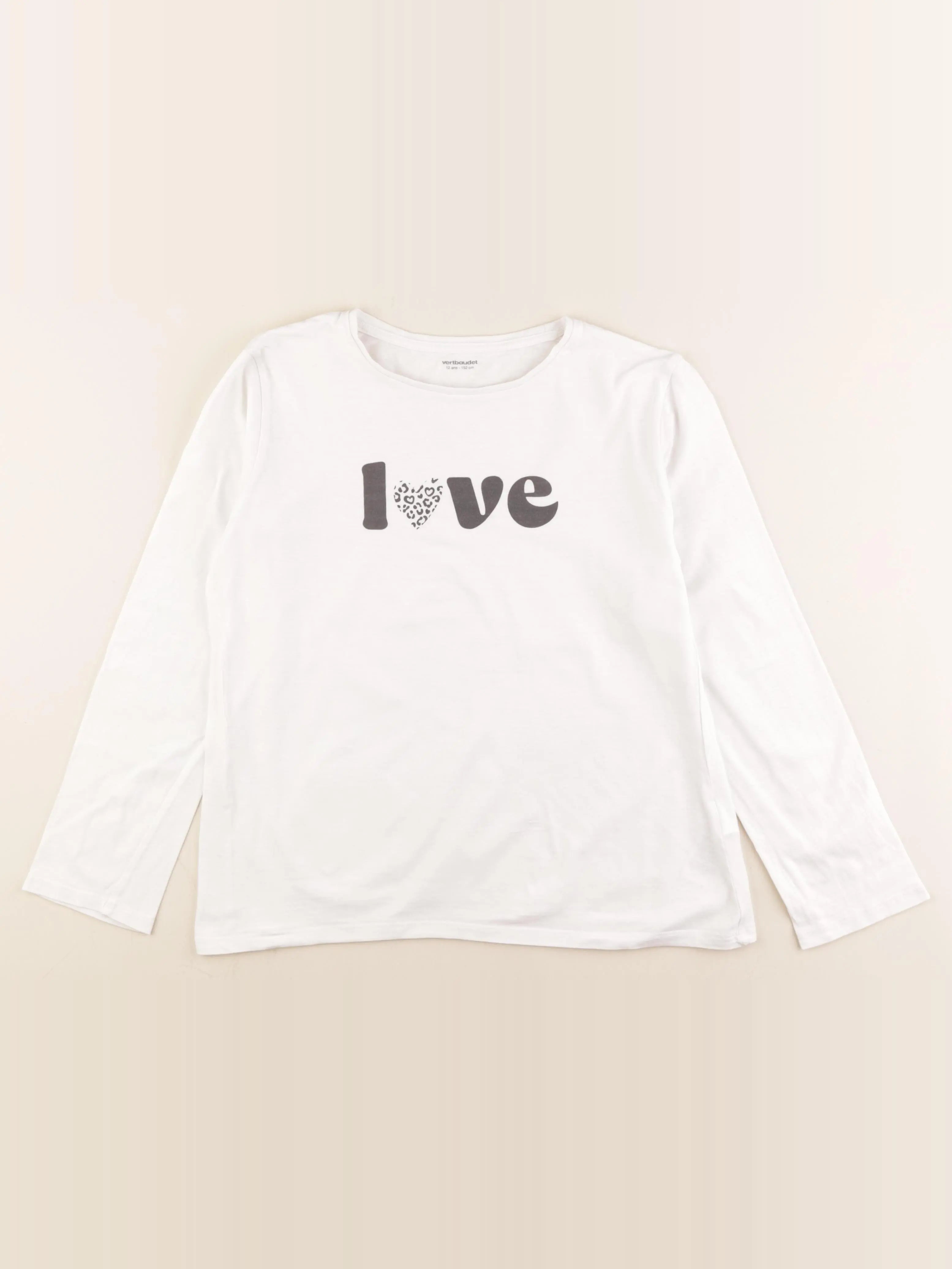 Vertbaudet - tee-shirt blanc - 12 ans