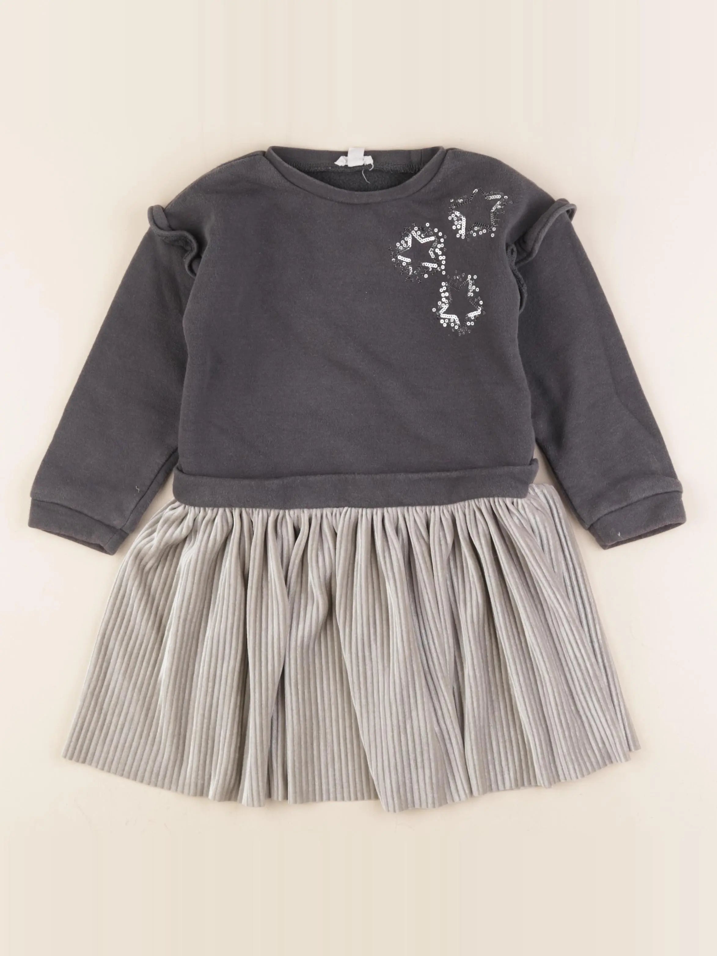 Vertbaudet - robe gris - 4 ans