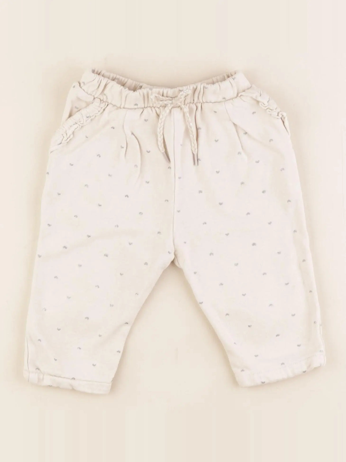 Vertbaudet - jogging blanc, argent - 9 mois