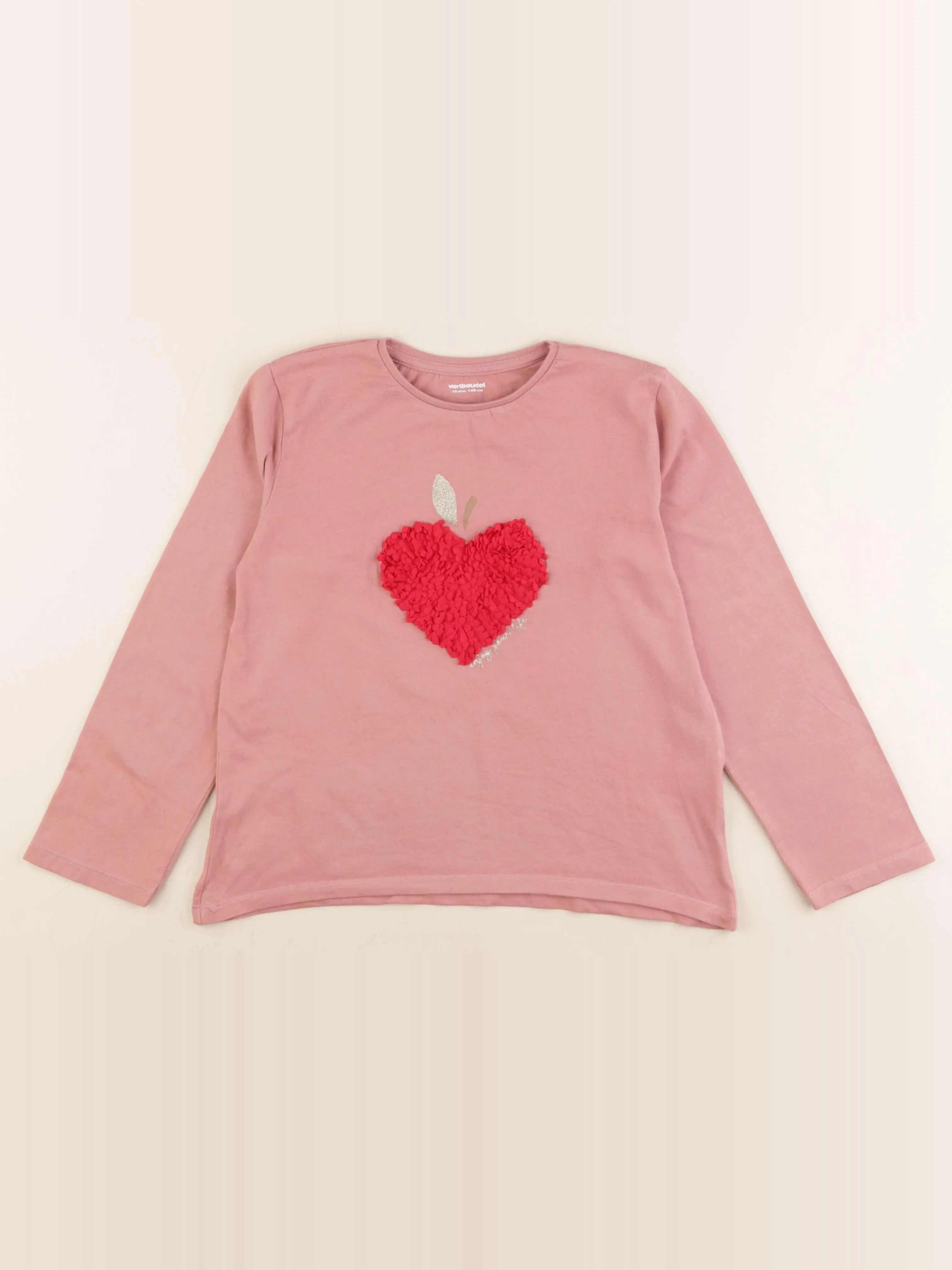 Vertbaudet - tee-shirt rose - 10 ans