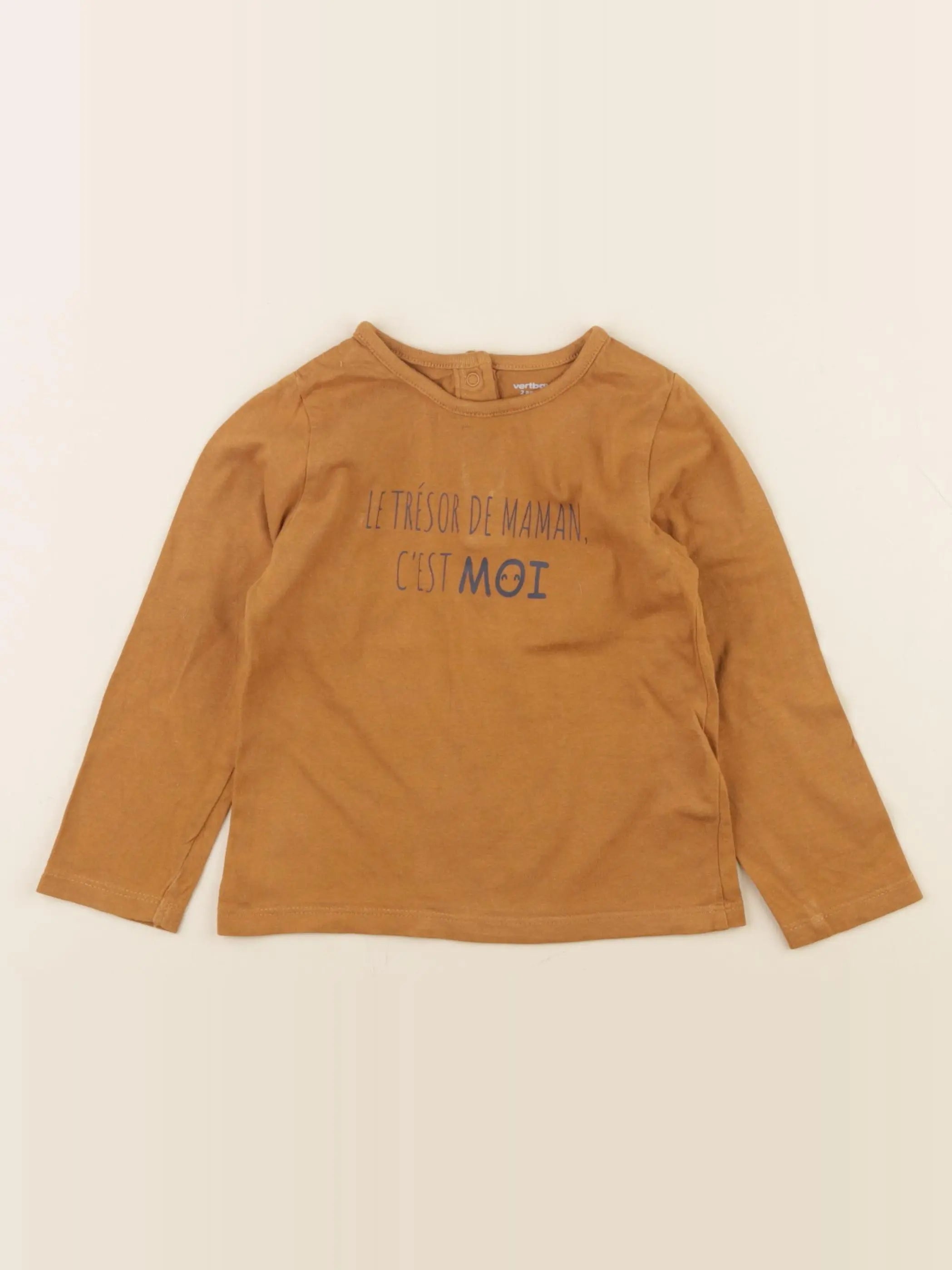 Vertbaudet - tee-shirt marron - 2 ans