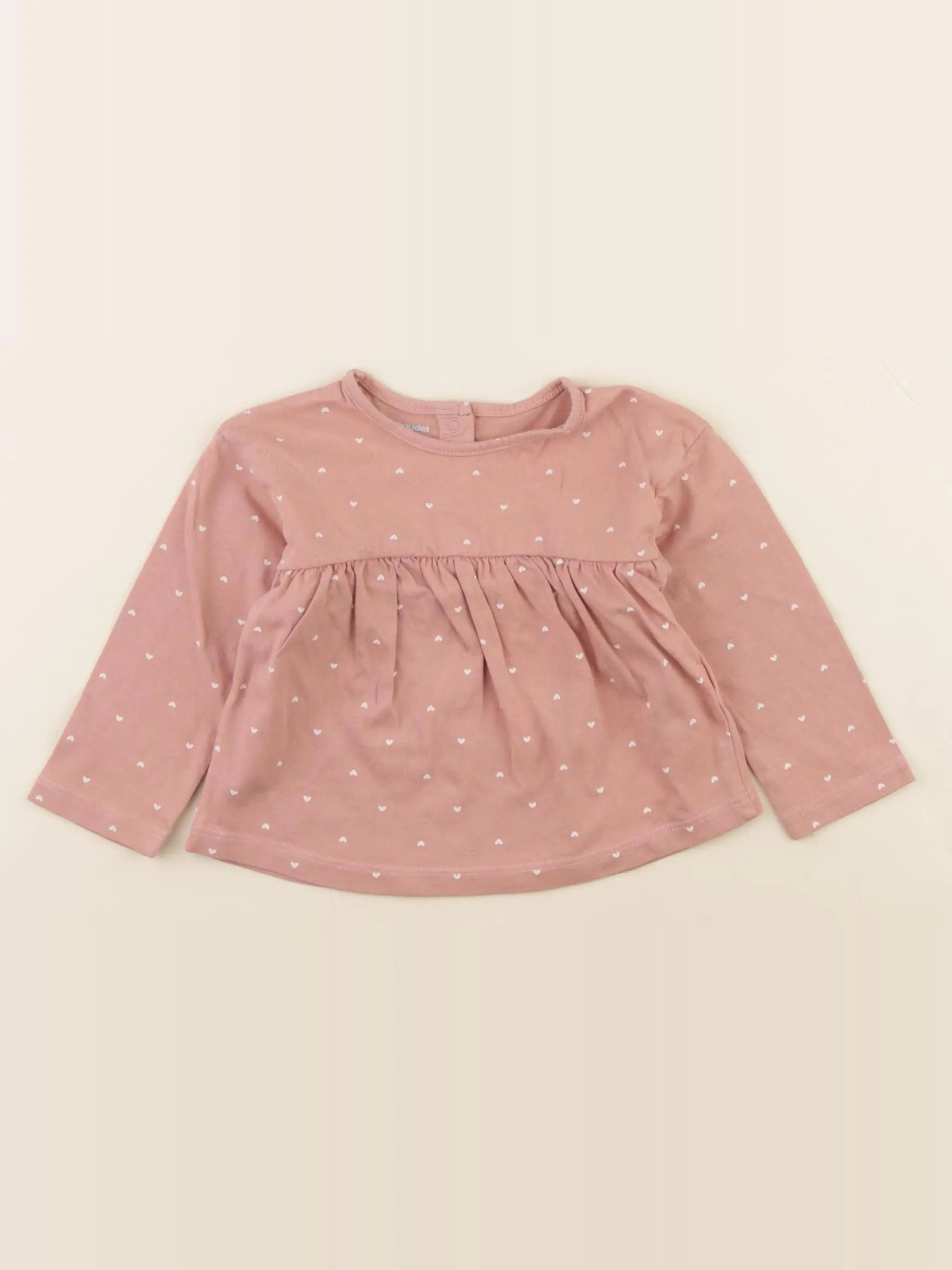 Vertbaudet - tee-shirt rose - 12 mois