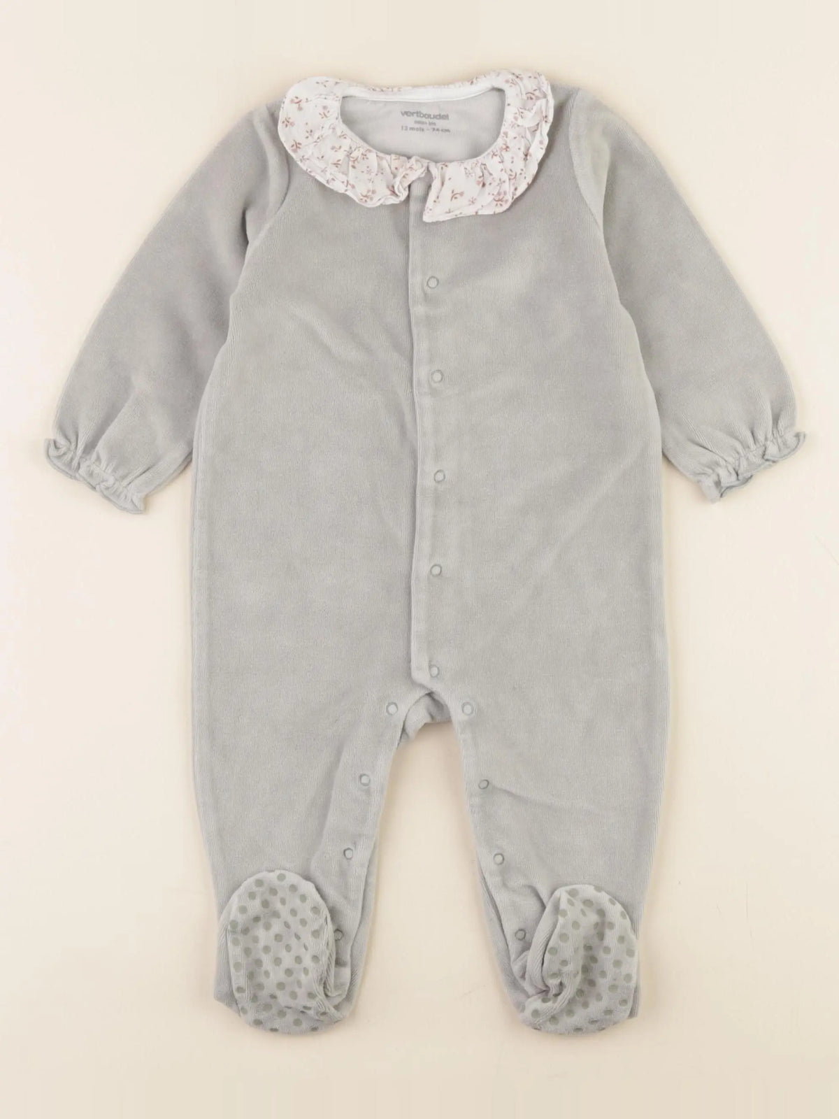 Vertbaudet - pyjama velours vert - 12 mois