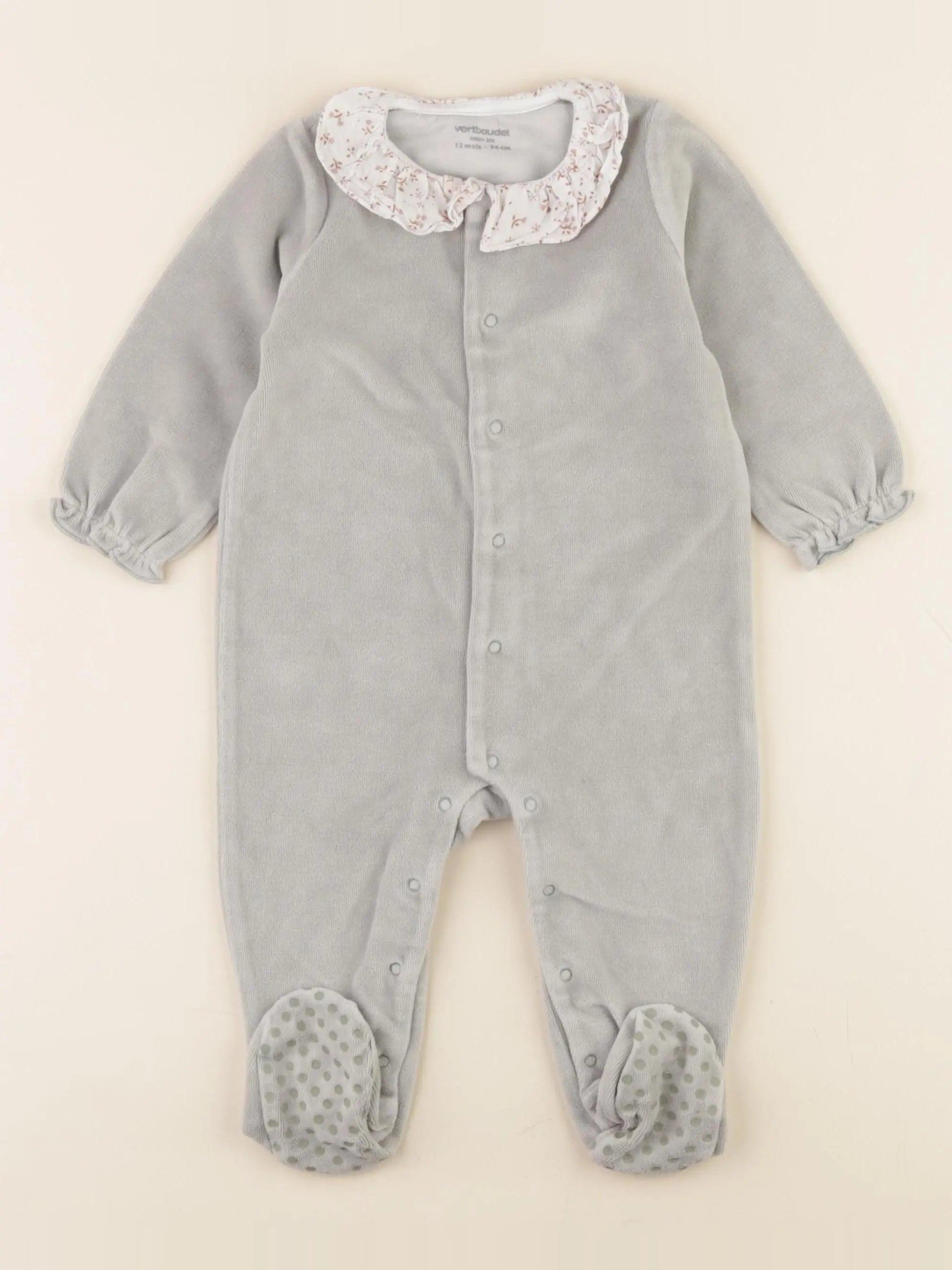 Vertbaudet - pyjama velours vert - 12 mois
