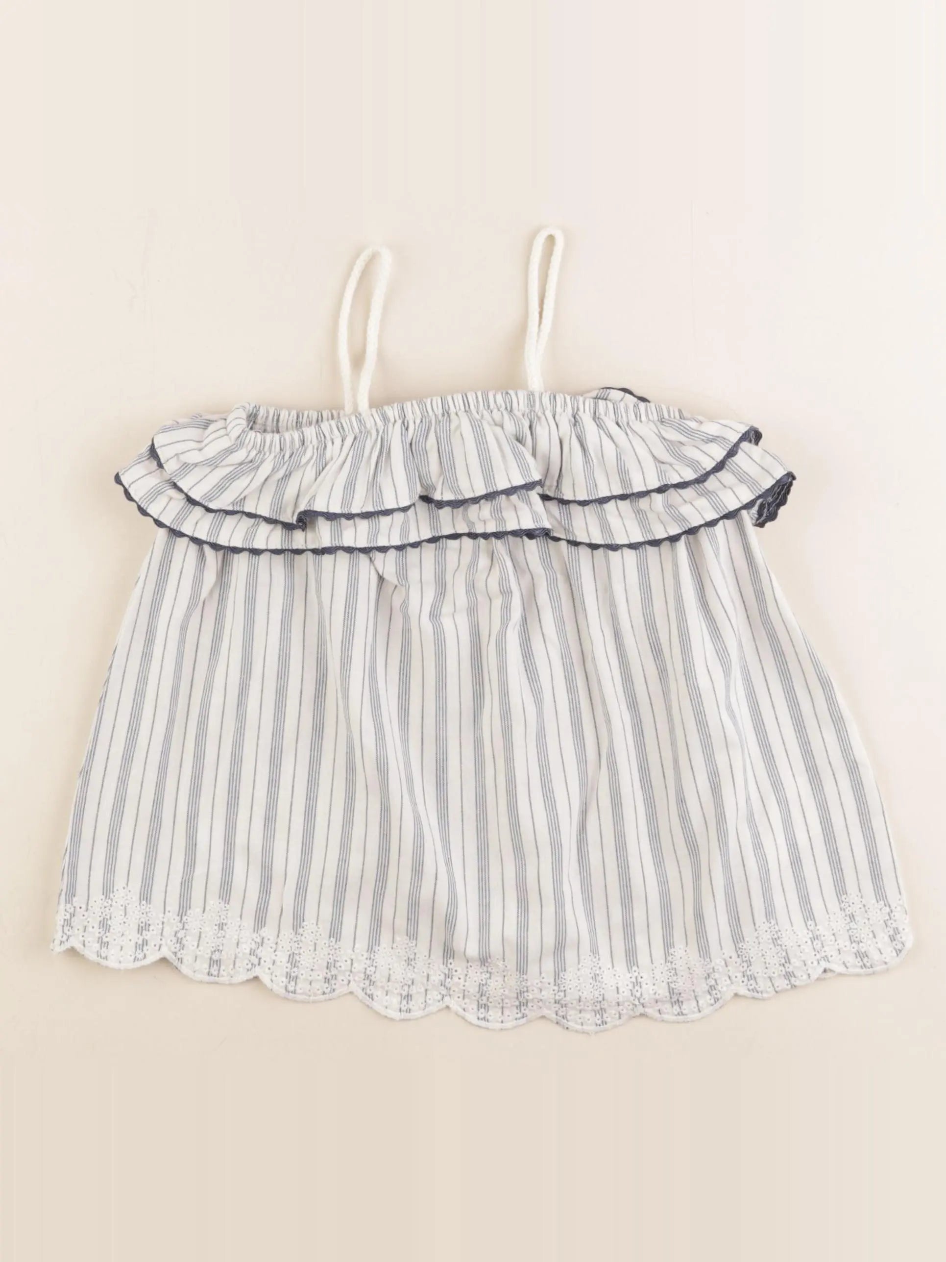 Vertbaudet - blouse beige, bleu - 12 mois