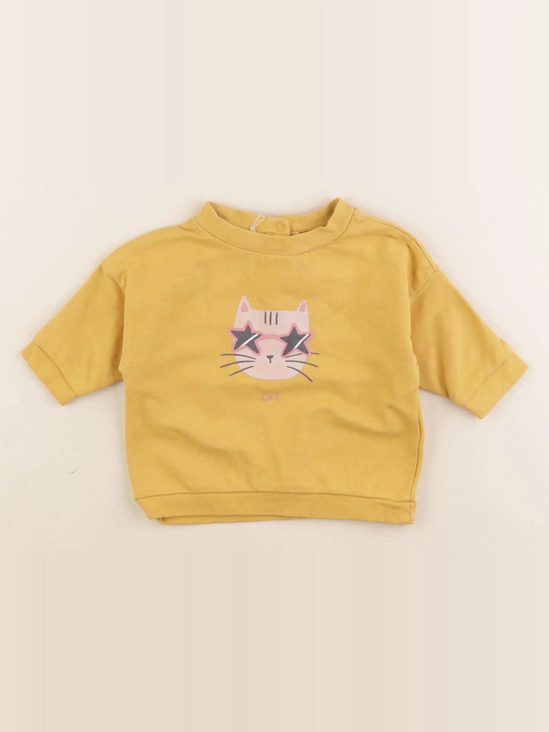 Vertbaudet - sweat jaune - 3 mois