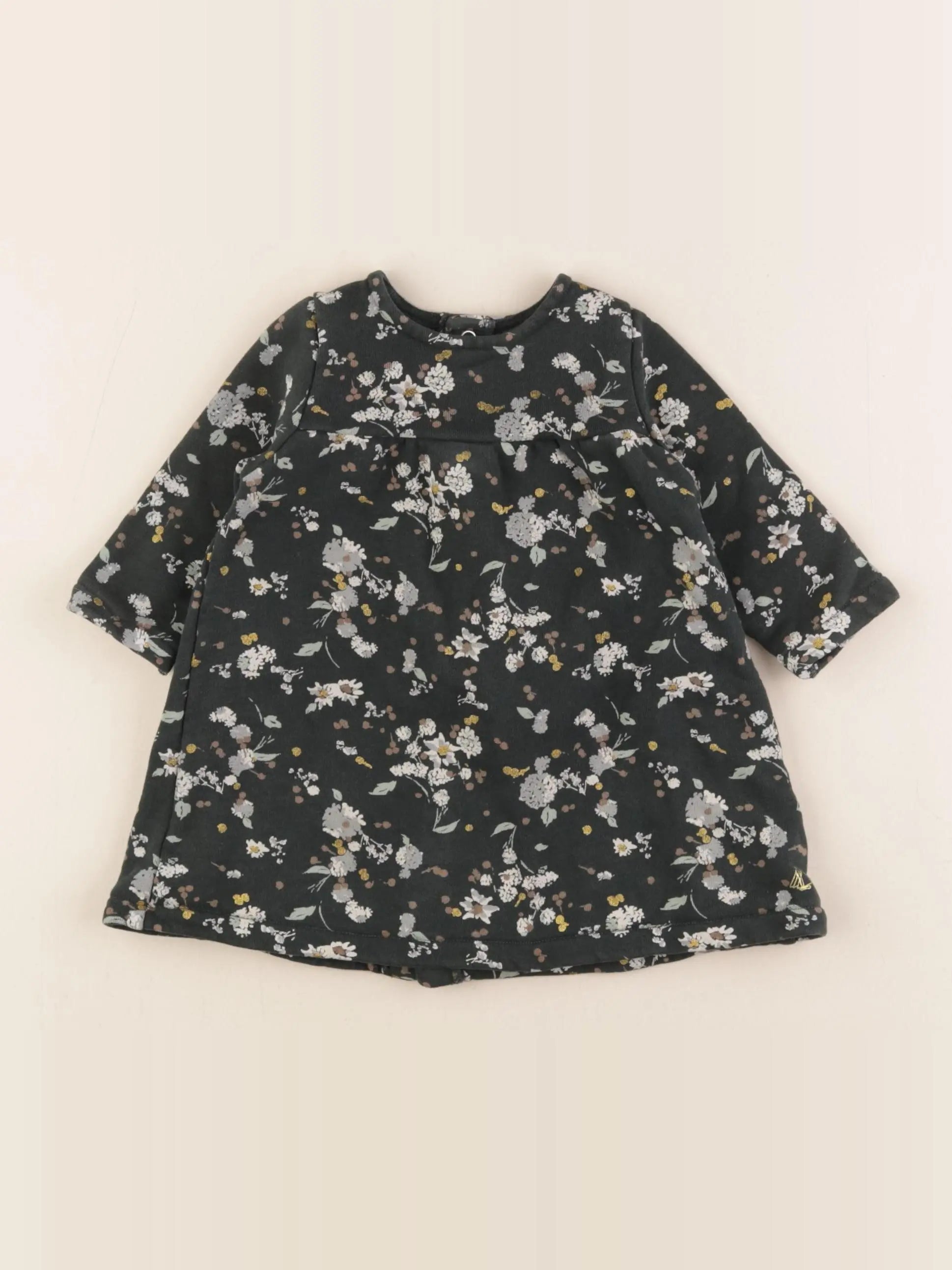 Petit Bateau - robe vert - 6 mois