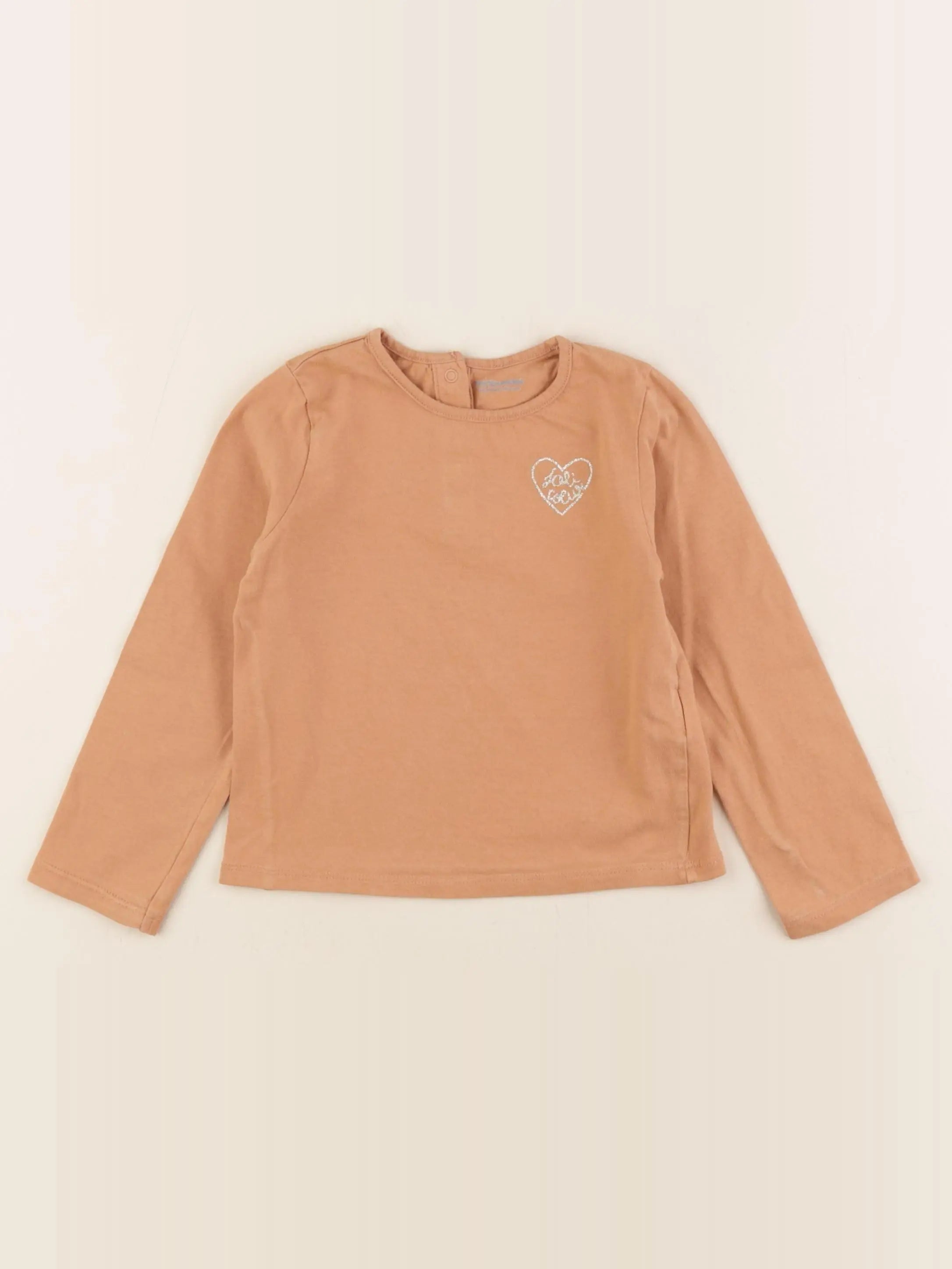 Vertbaudet - tee-shirt coton marron - 36 mois