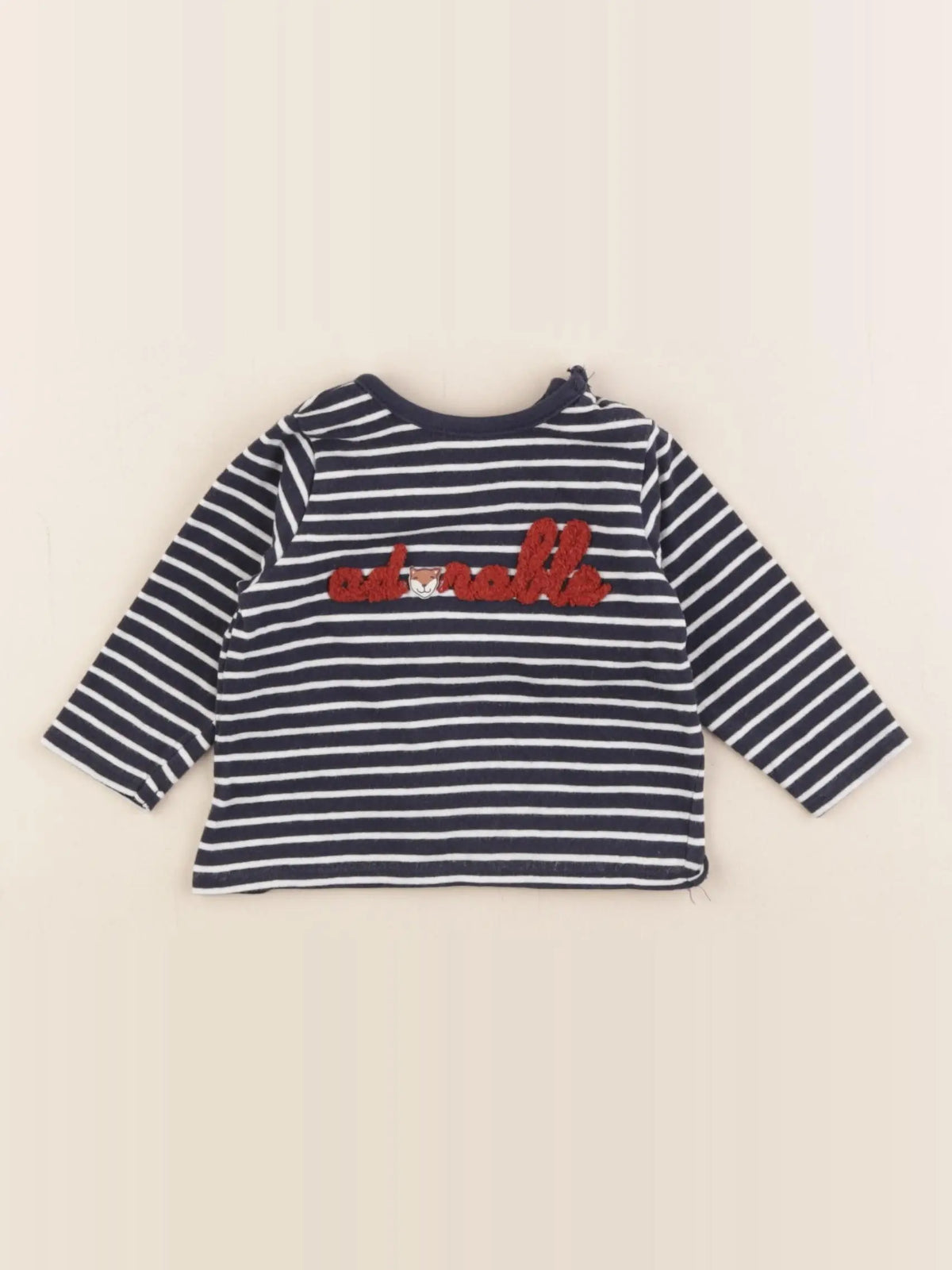 Vertbaudet - tee-shirt bleu, blanc - 3 mois