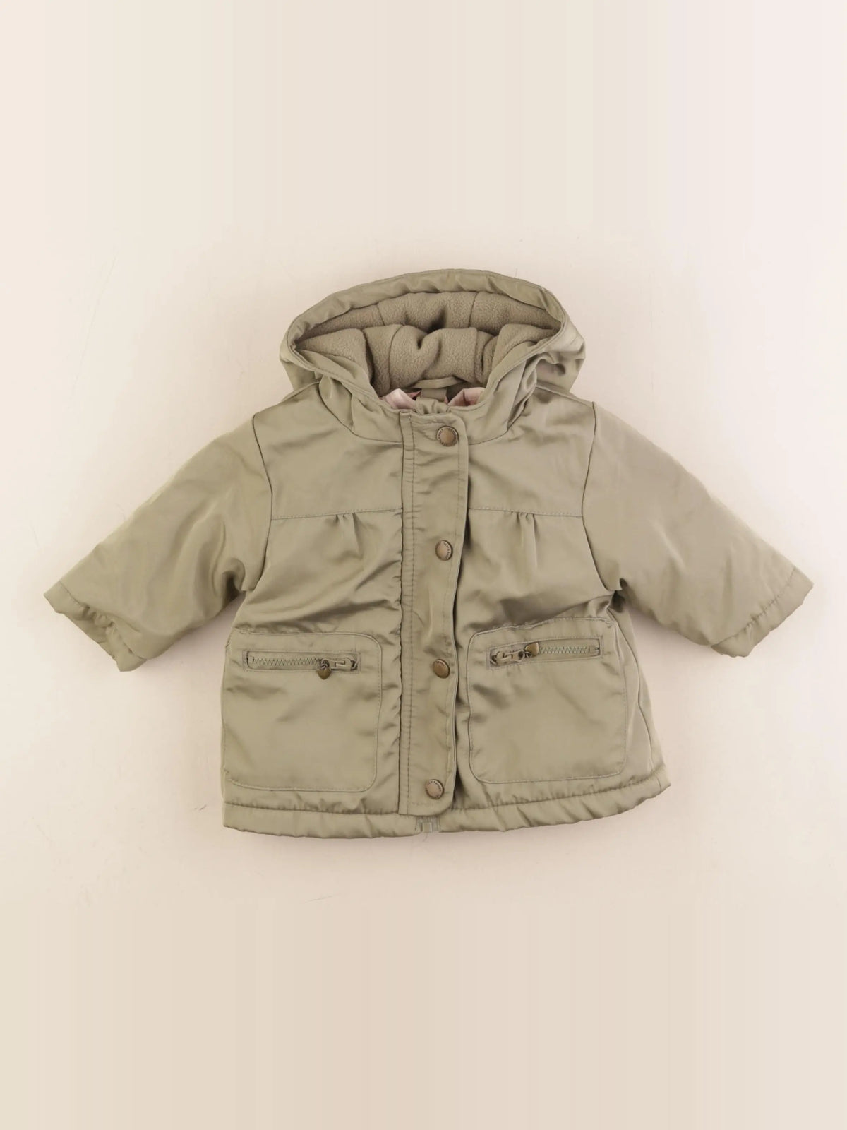 Vertbaudet - veste doublé, doublure amovible vert - 3 mois