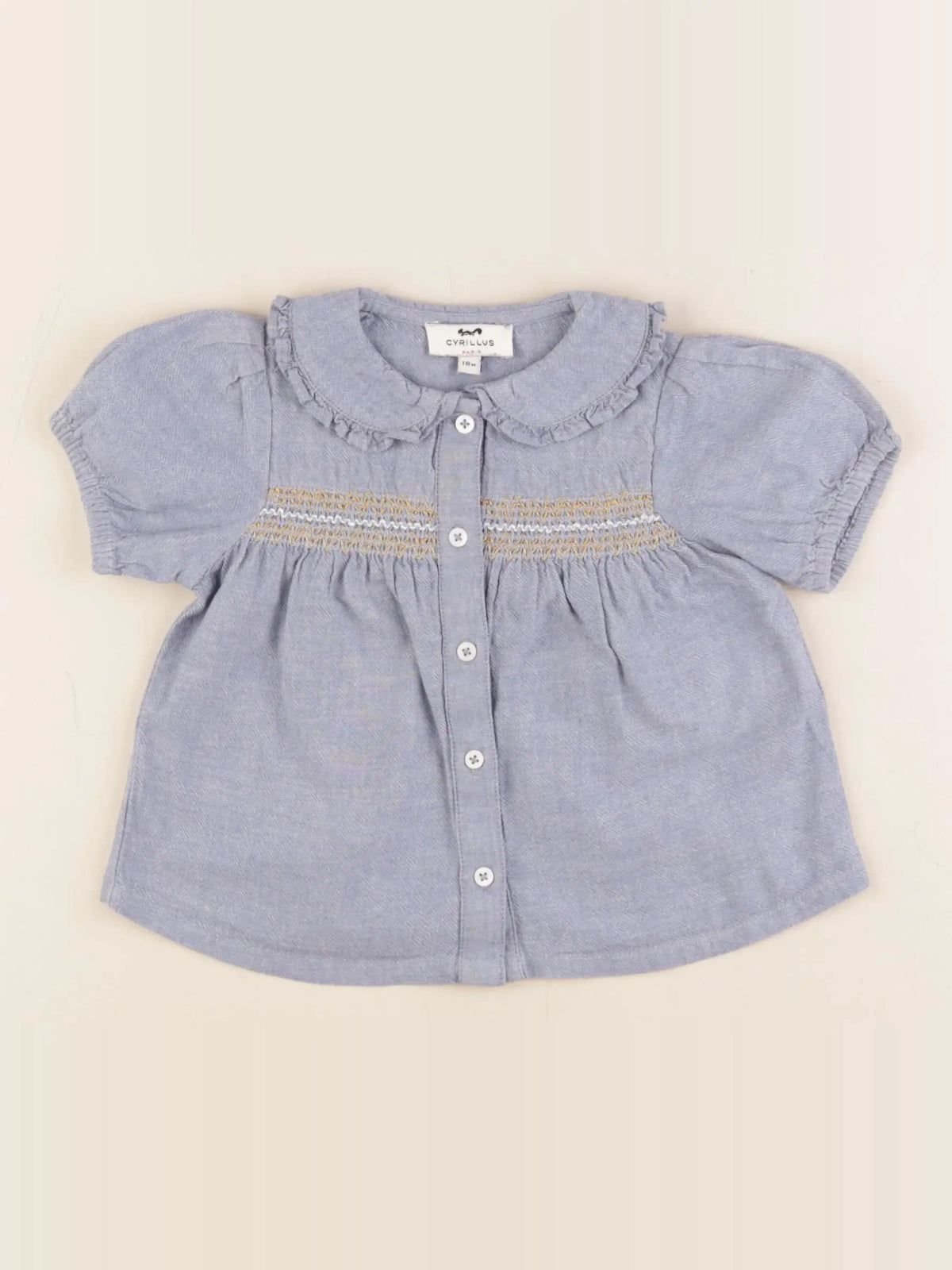 Cyrillus - blouse bleu - 18 mois