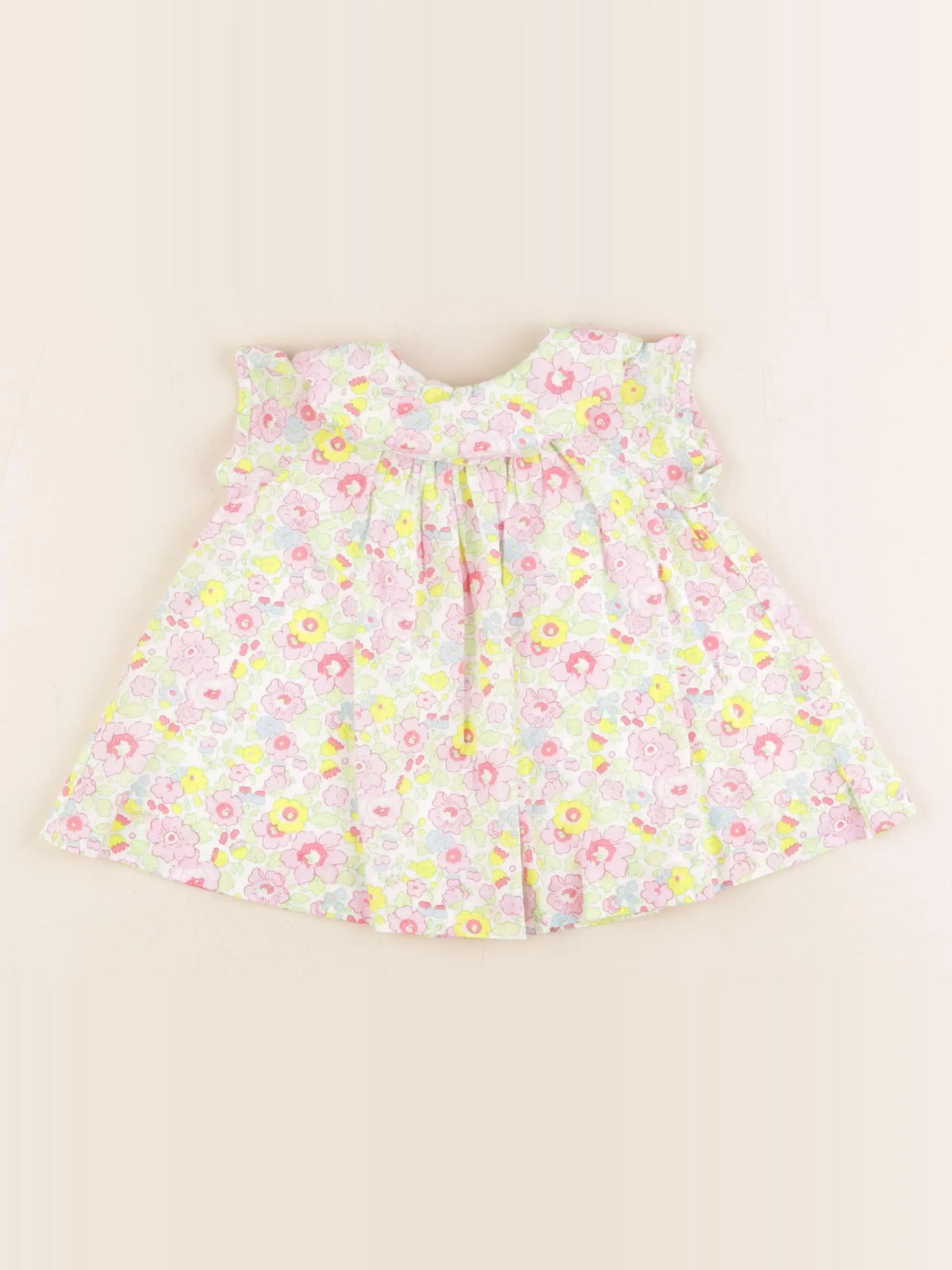 Jacadi - robe liberty jaune, rose - 3 mois