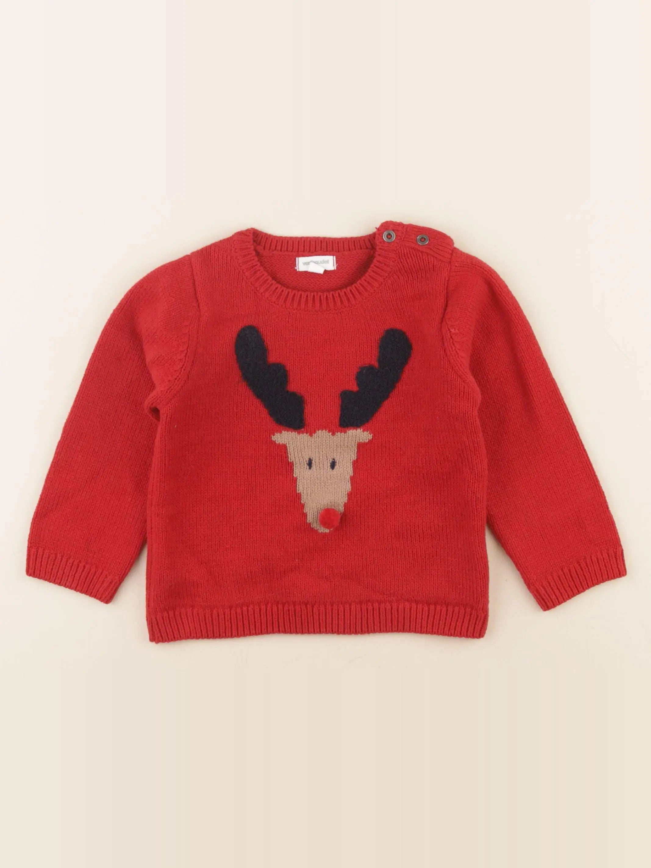 Vertbaudet - pull rouge - 24 mois