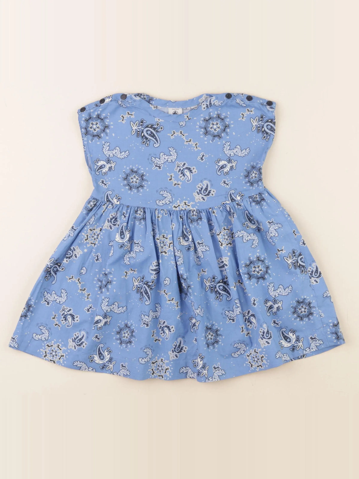 Petit Bateau - robe bleu - 12 mois