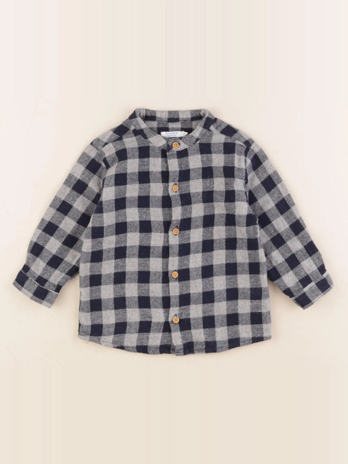 Boutchou - chemise bleu, gris - 12 mois