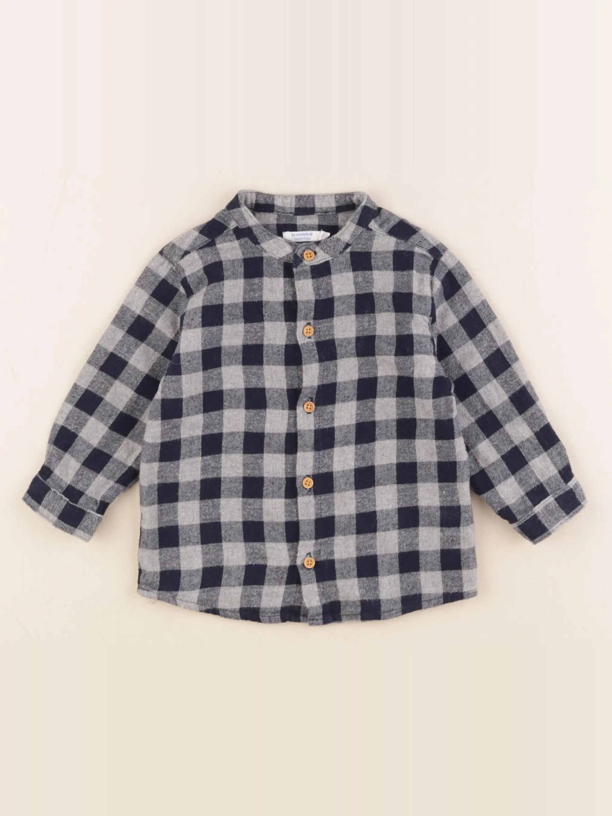 Boutchou - chemise bleu, gris - 12 mois