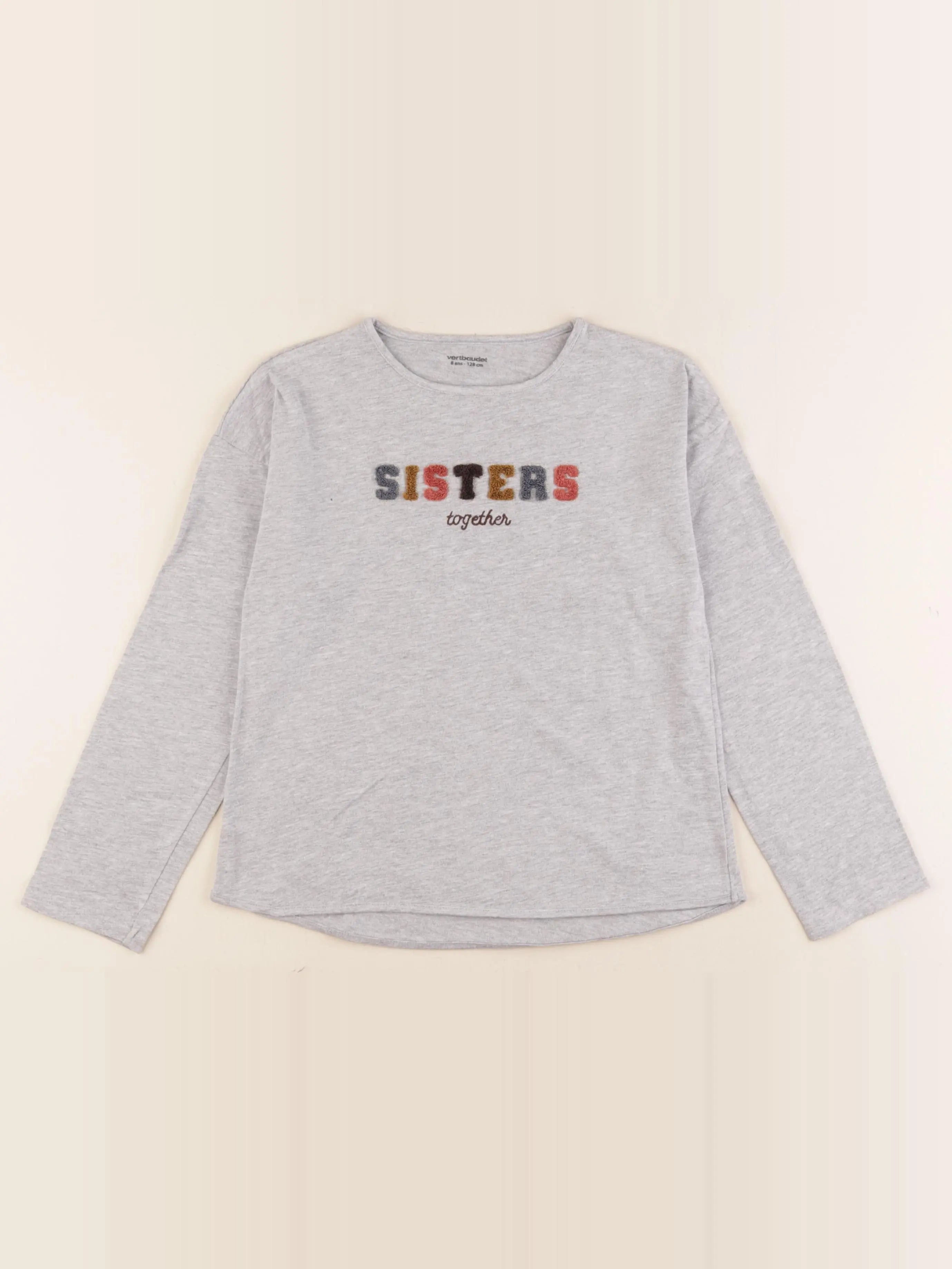 Vertbaudet - tee-shirt gris - 8 ans