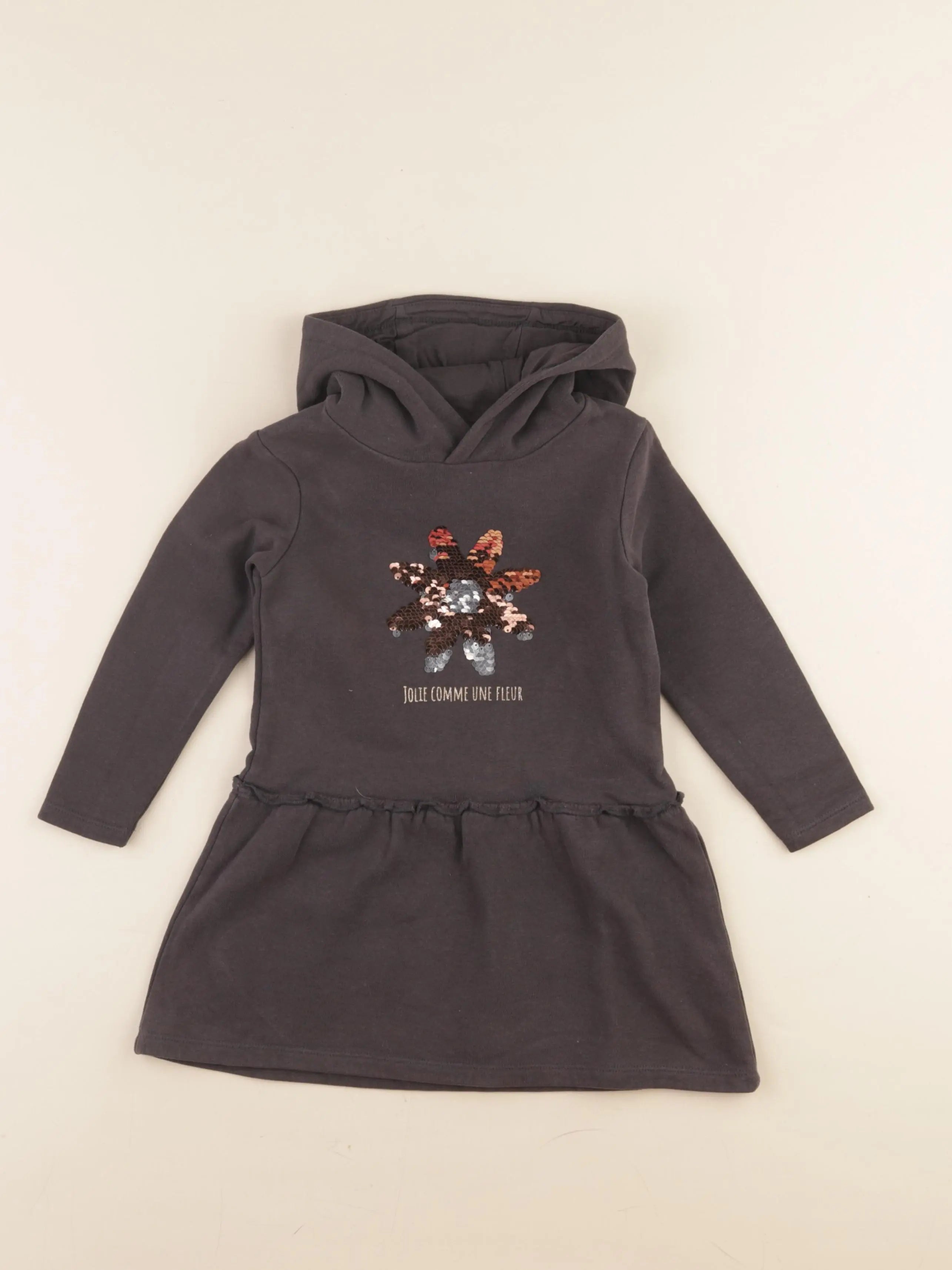 Vertbaudet - robe bleu, gris - 3 ans