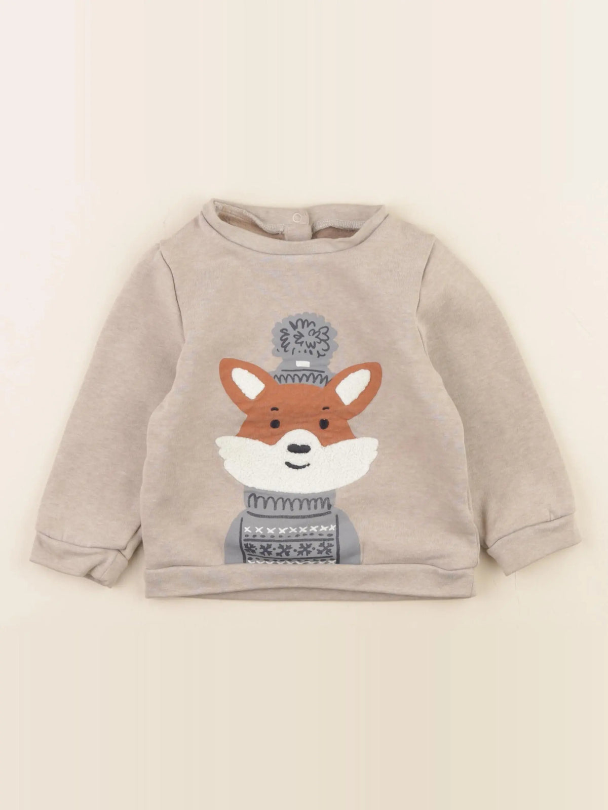 Vertbaudet - sweat beige - 24 mois