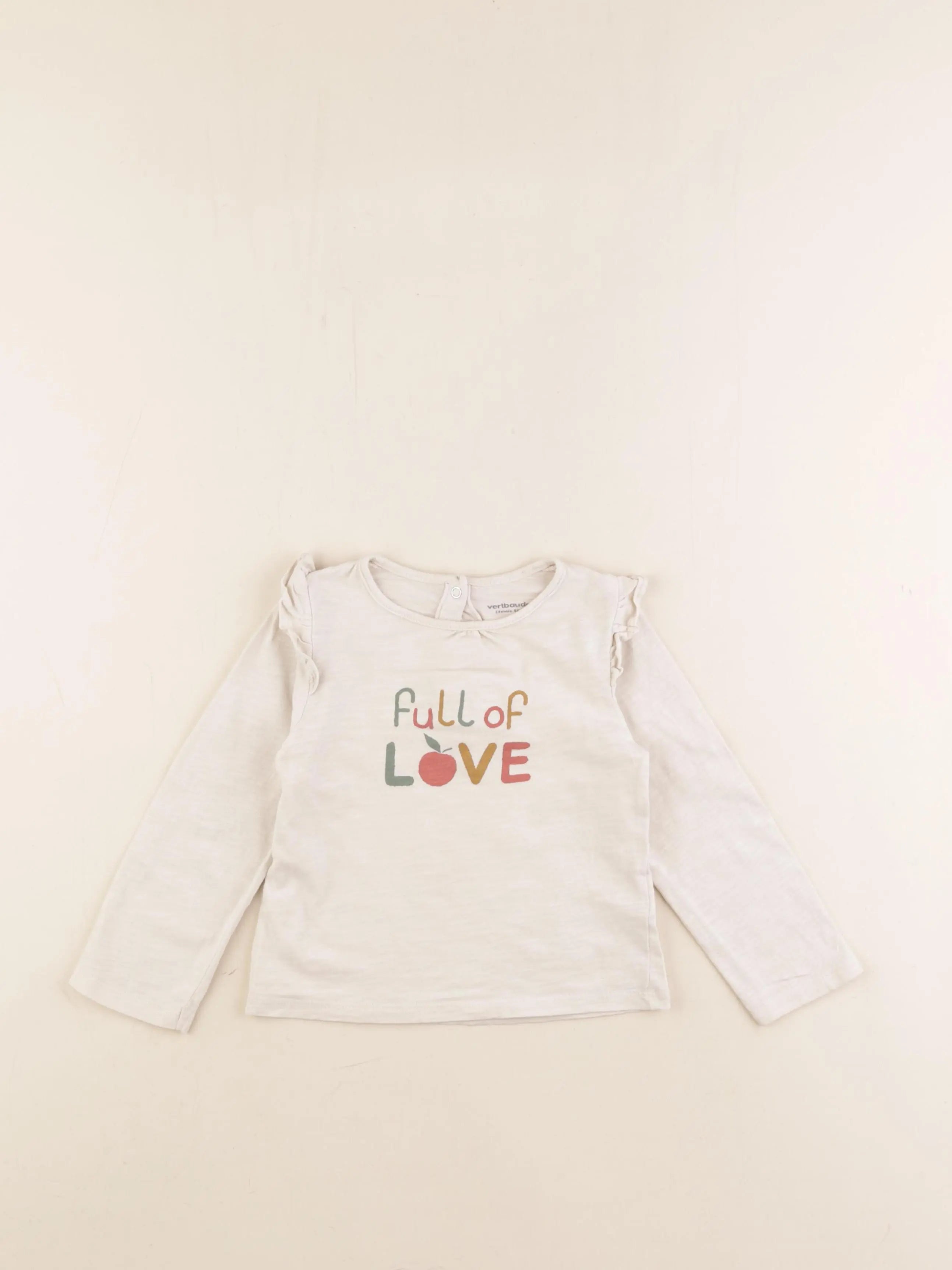 Vertbaudet - tee-shirt beige - 24 mois