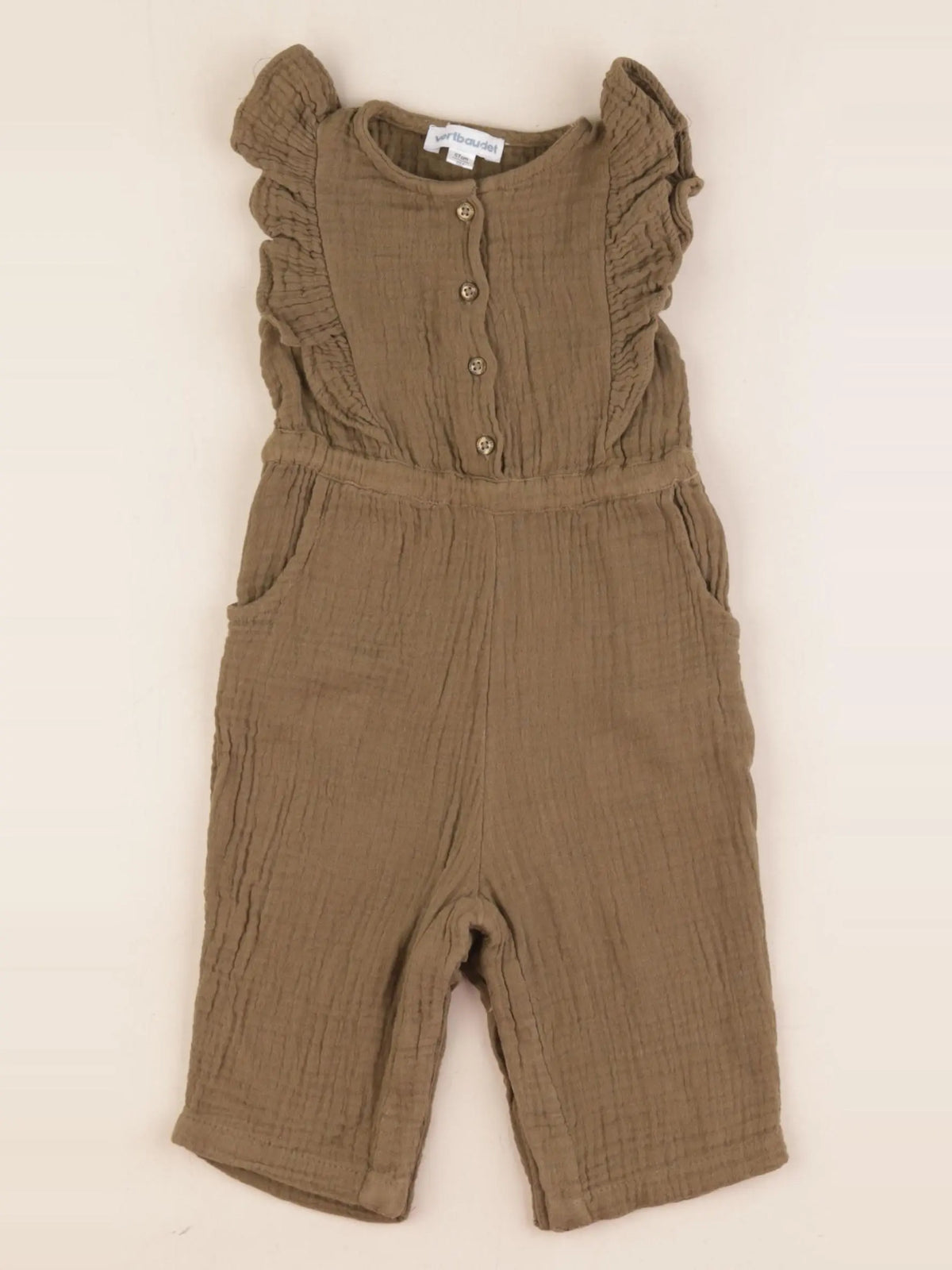 Vertbaudet - combinaison marron - 6 mois