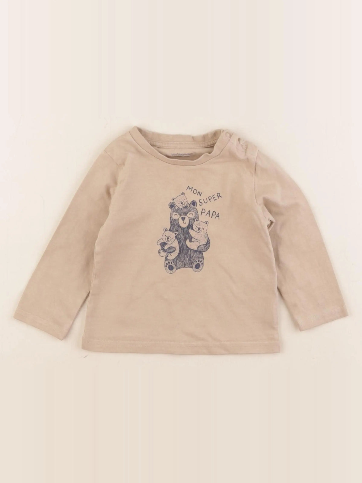 Vertbaudet - tee-shirt marron - 12 mois