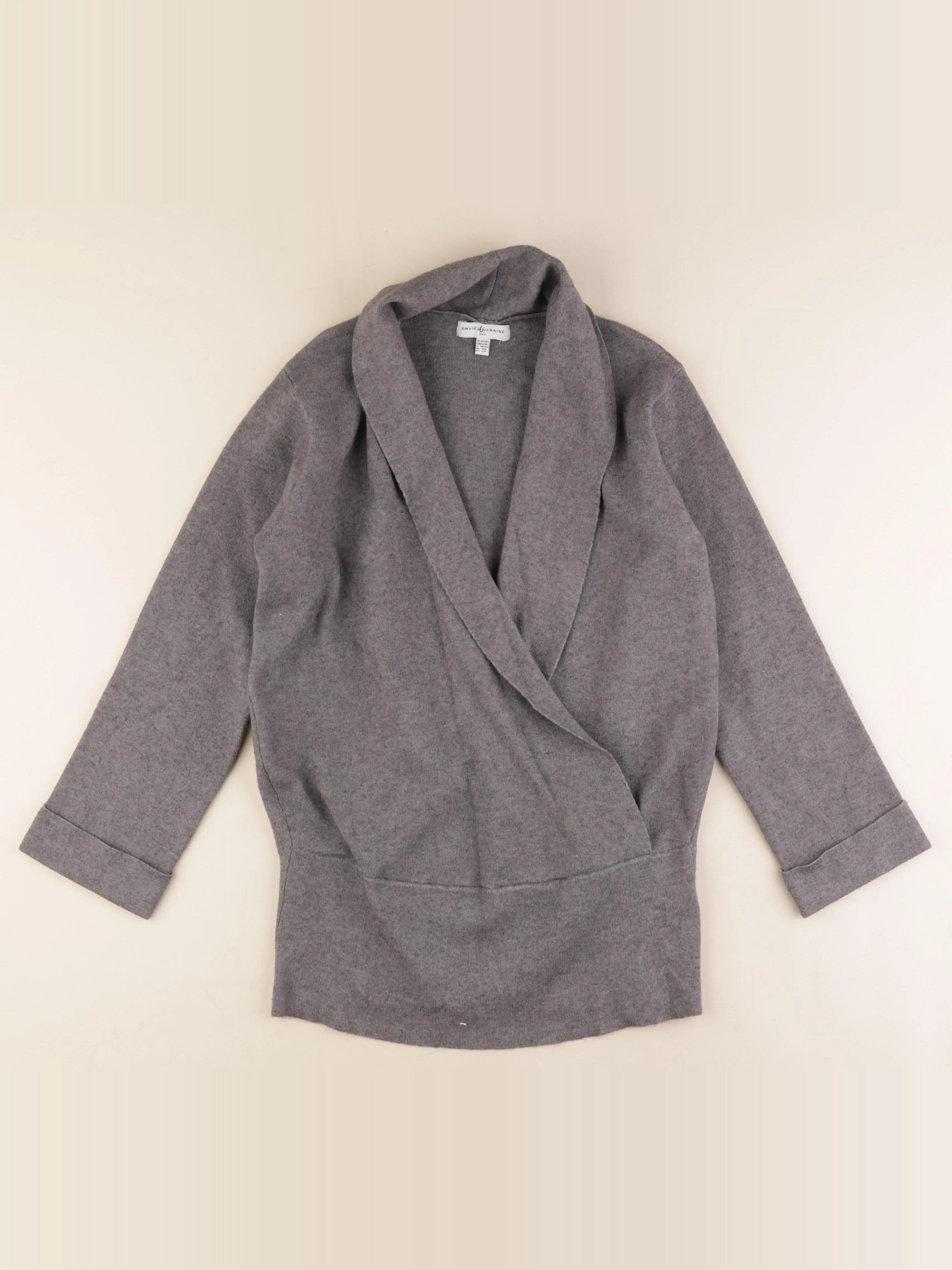 Envie de fraise - gilet grossesse gris - 34 à 36