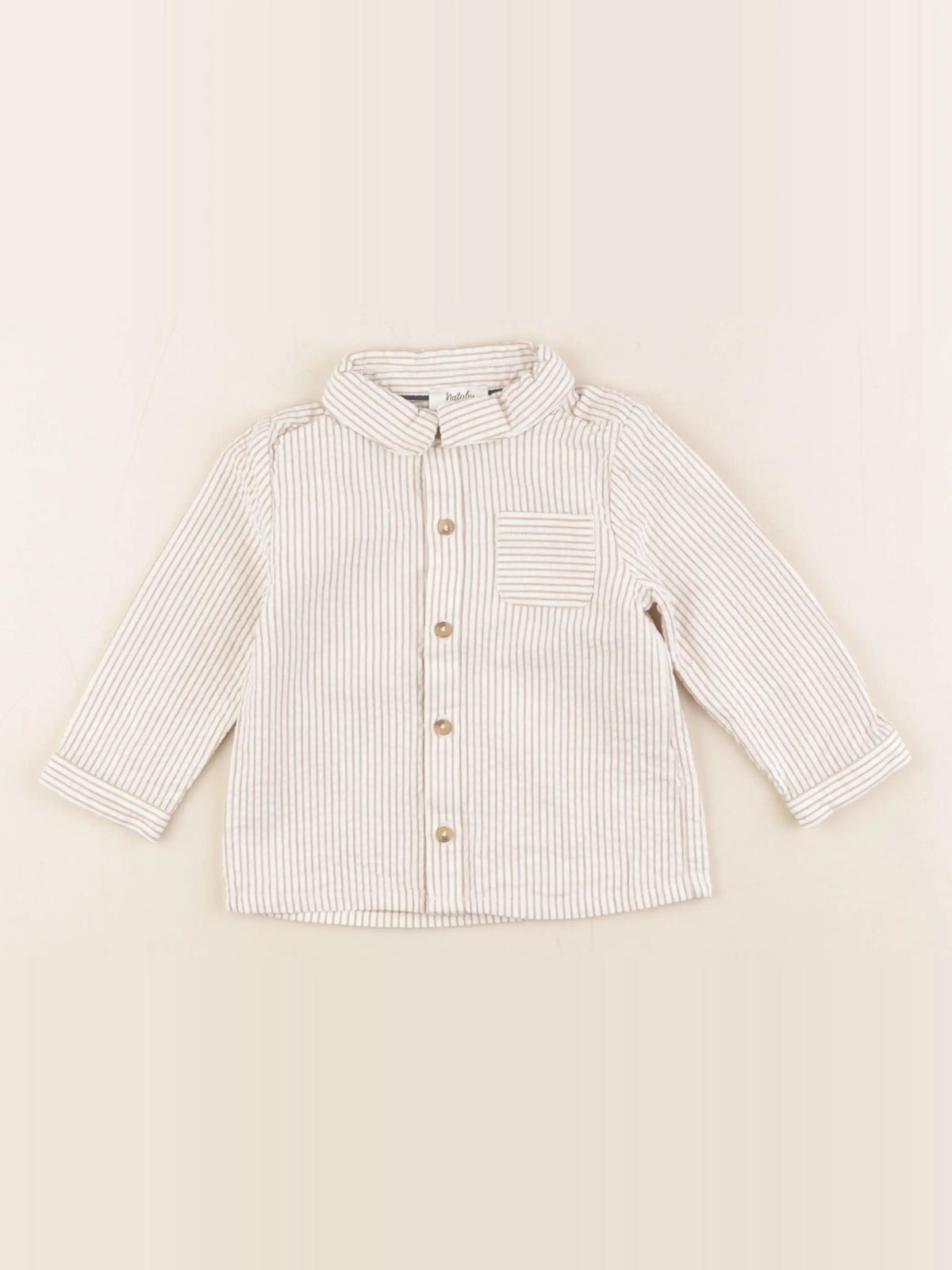 Natalys - chemise blanc, marron - 12 mois