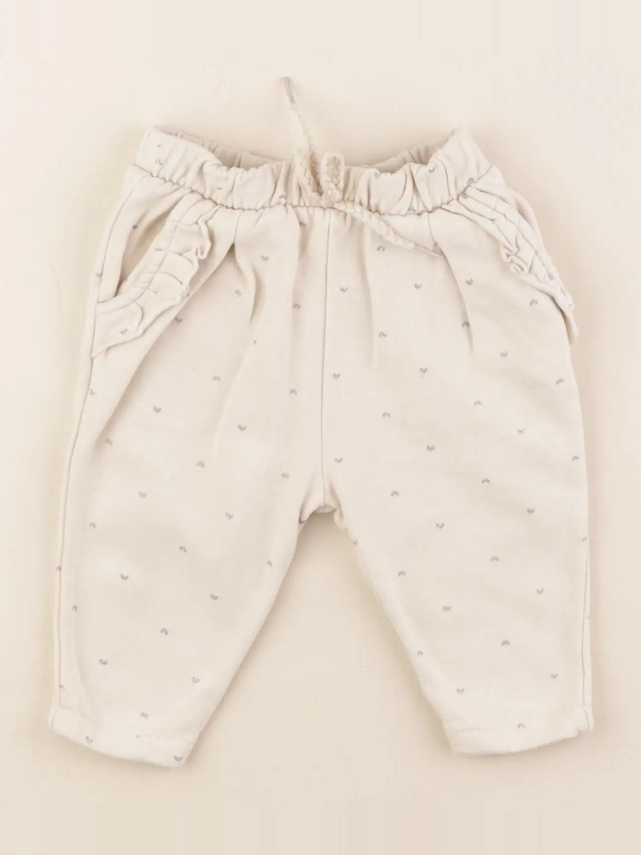 Vertbaudet - pantalon beige, argent - 6 mois