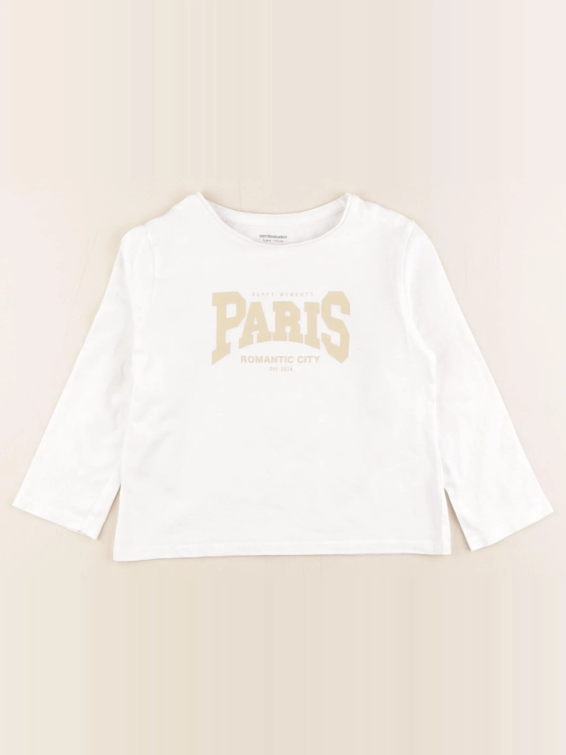 Vertbaudet - tee-shirt blanc - 5 ans