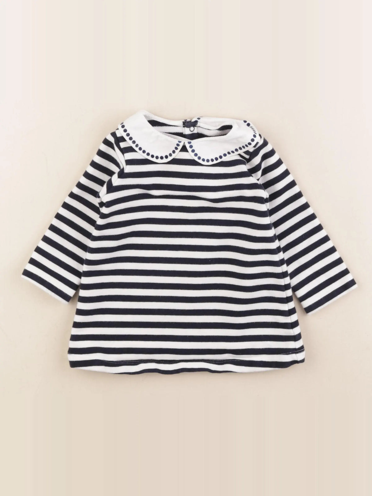 Jacadi - robe blanc, bleu - 12 mois