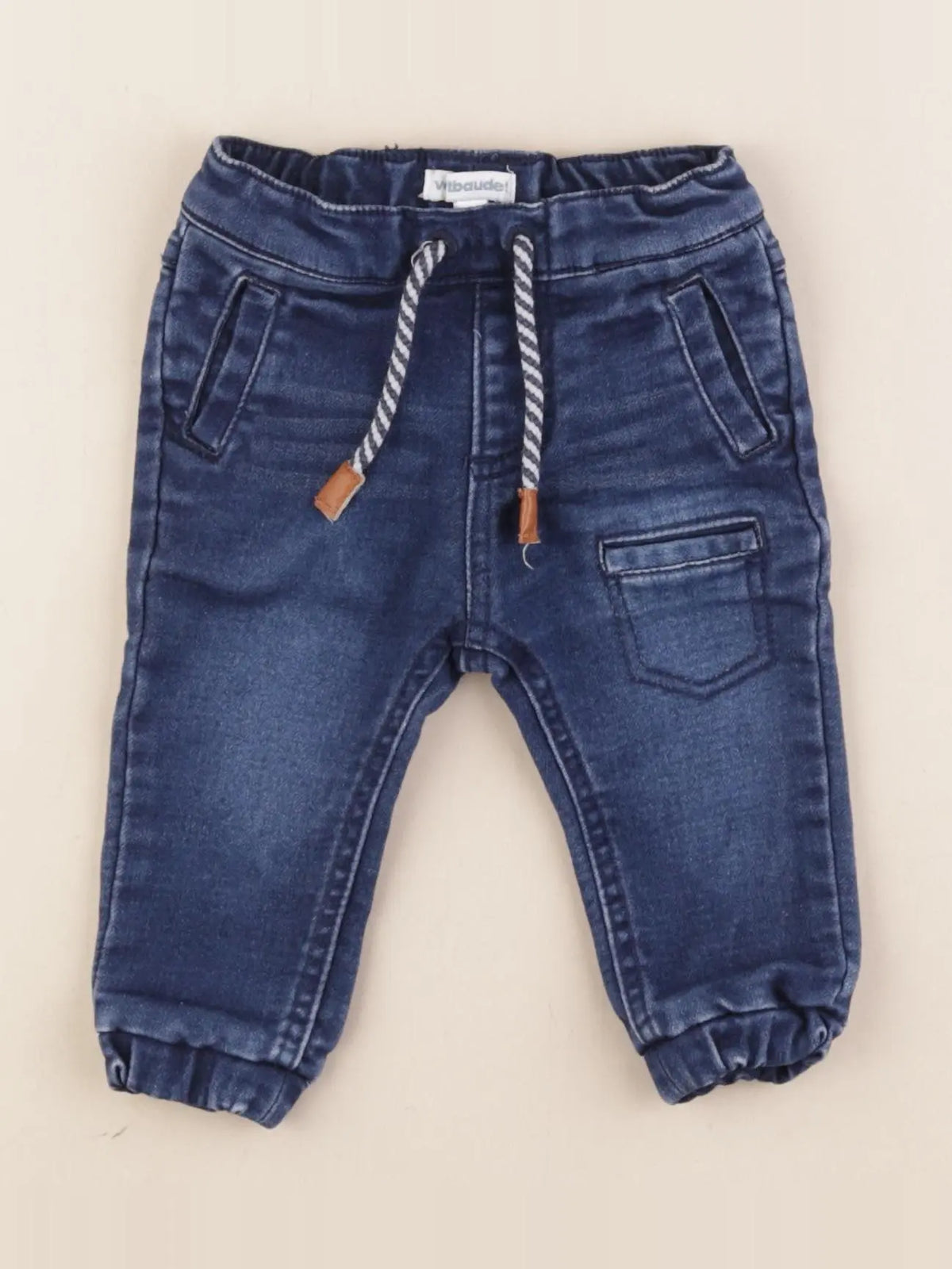 Vertbaudet - pantalon bleu - 6 mois