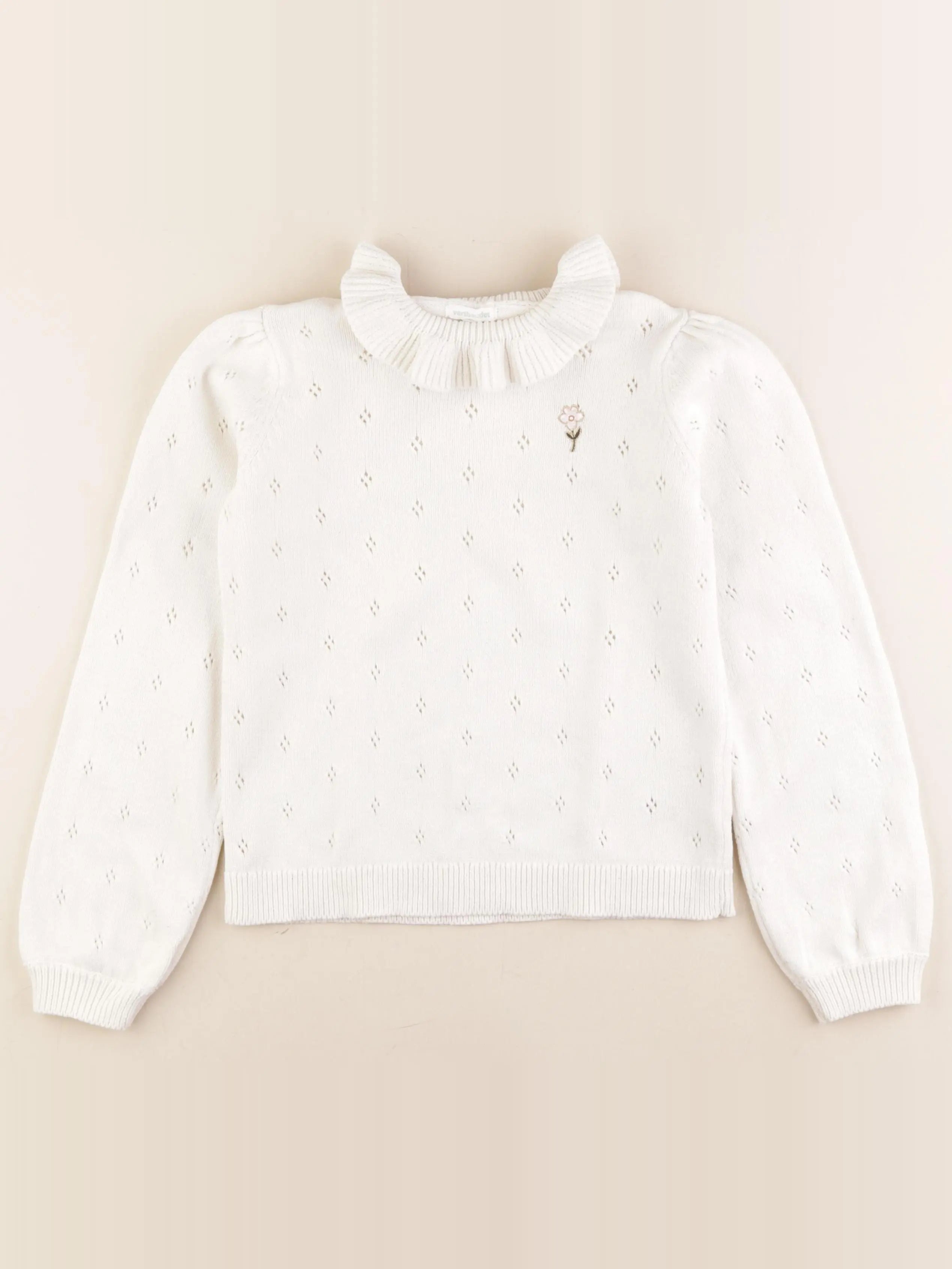 Vertbaudet - pull blanc - 10 ans