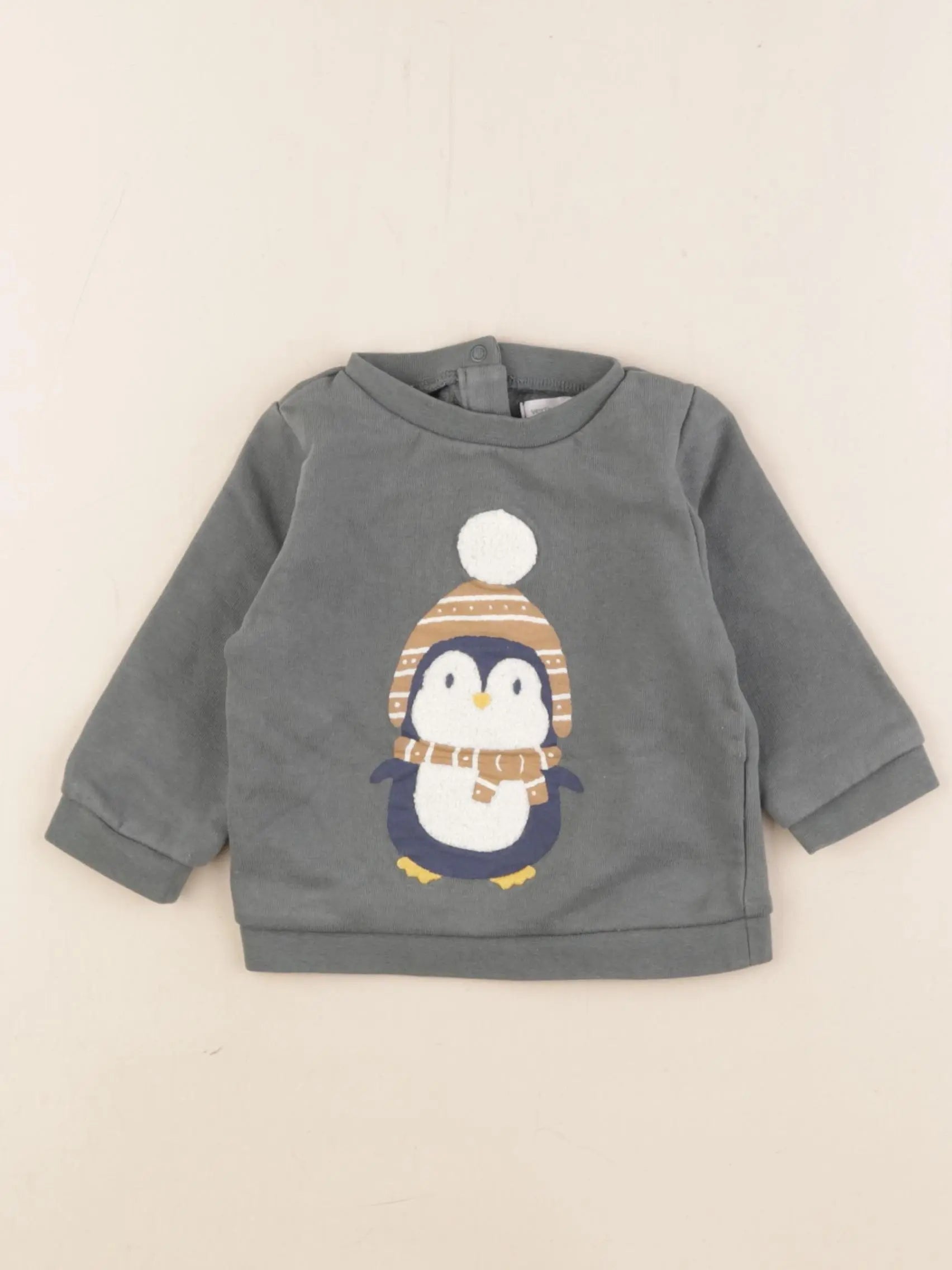 Vertbaudet - sweat vert - 9 mois