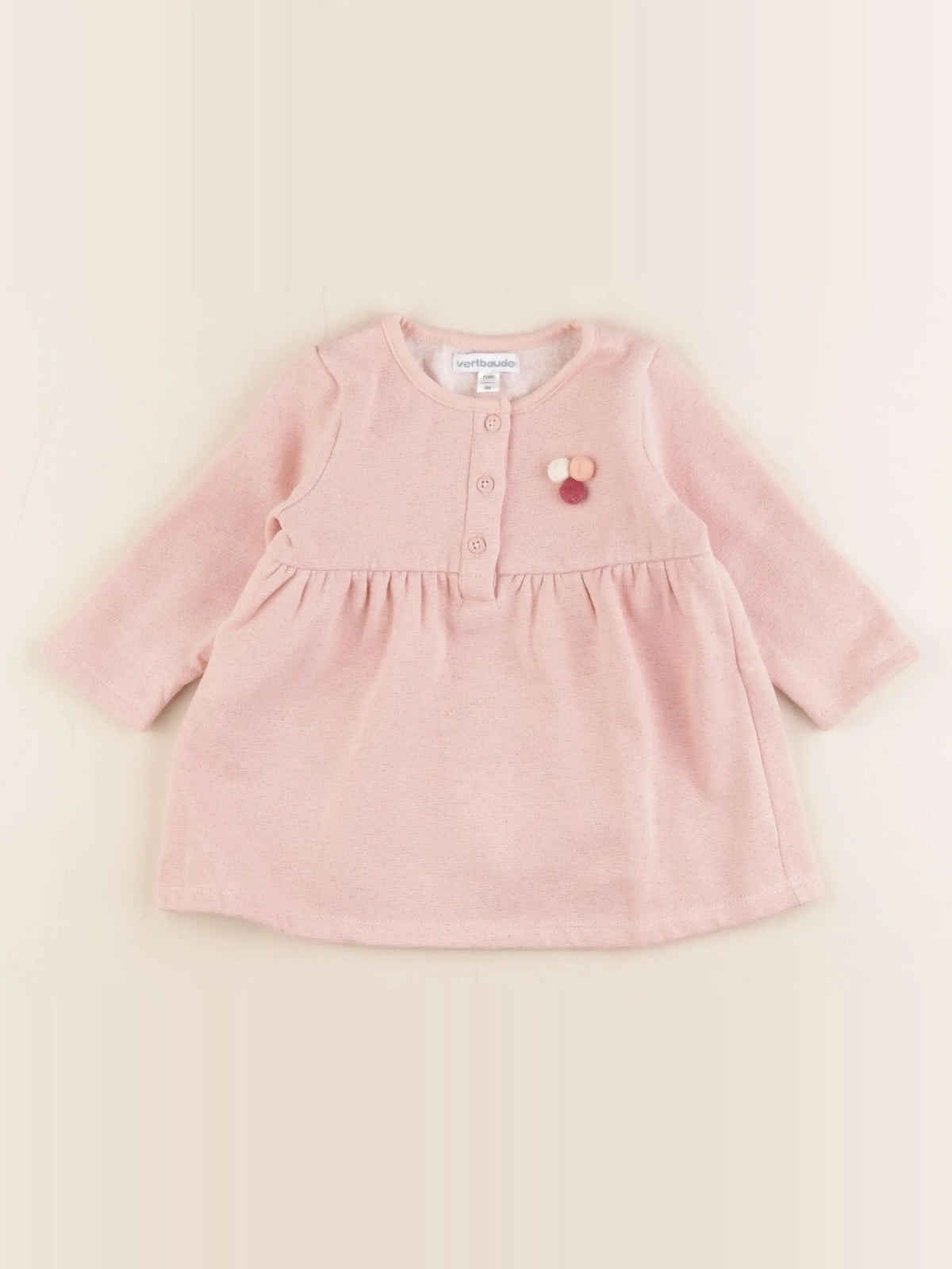 Vertbaudet - robe rose - 9 mois