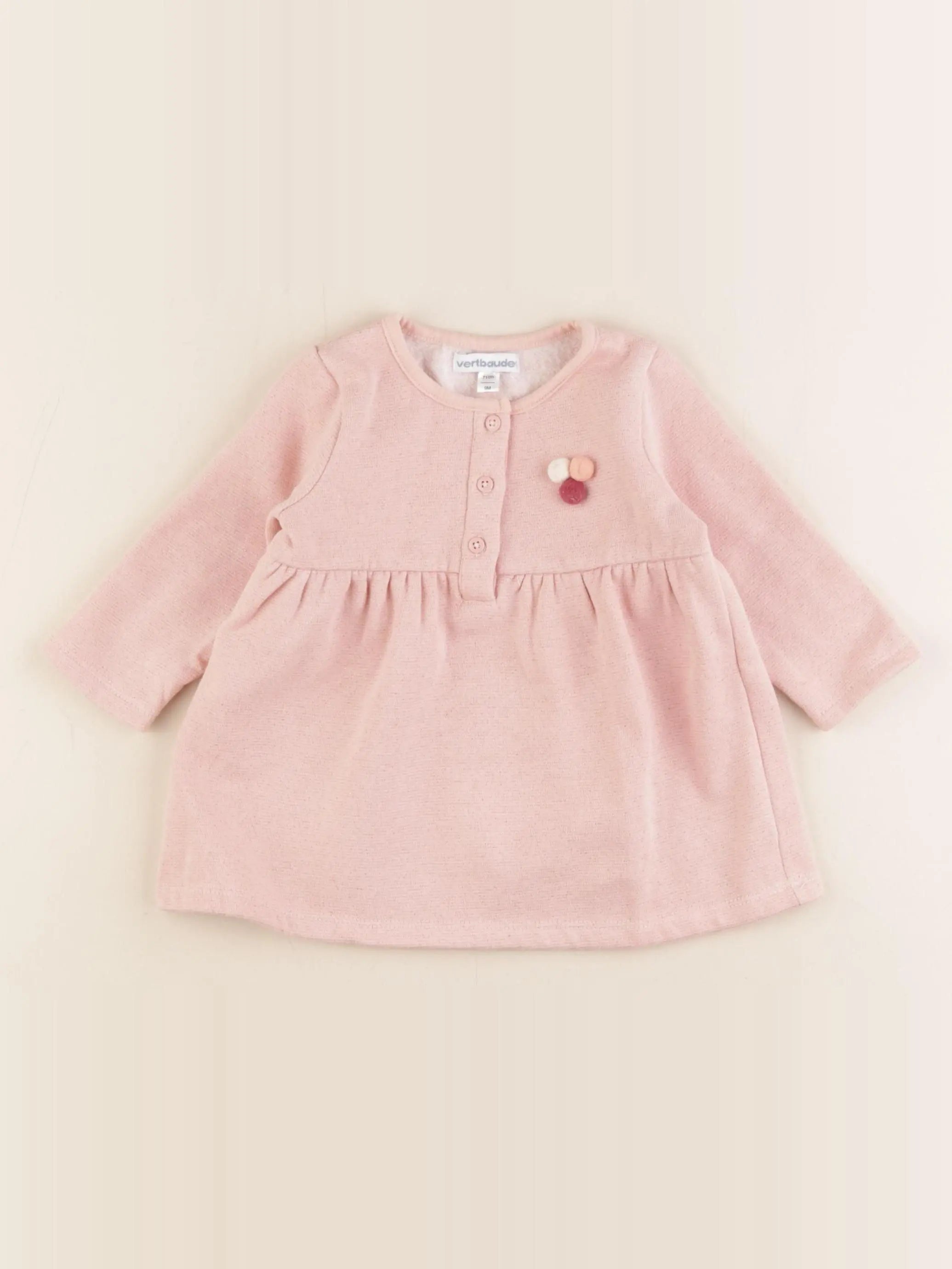 Vertbaudet - robe rose - 9 mois