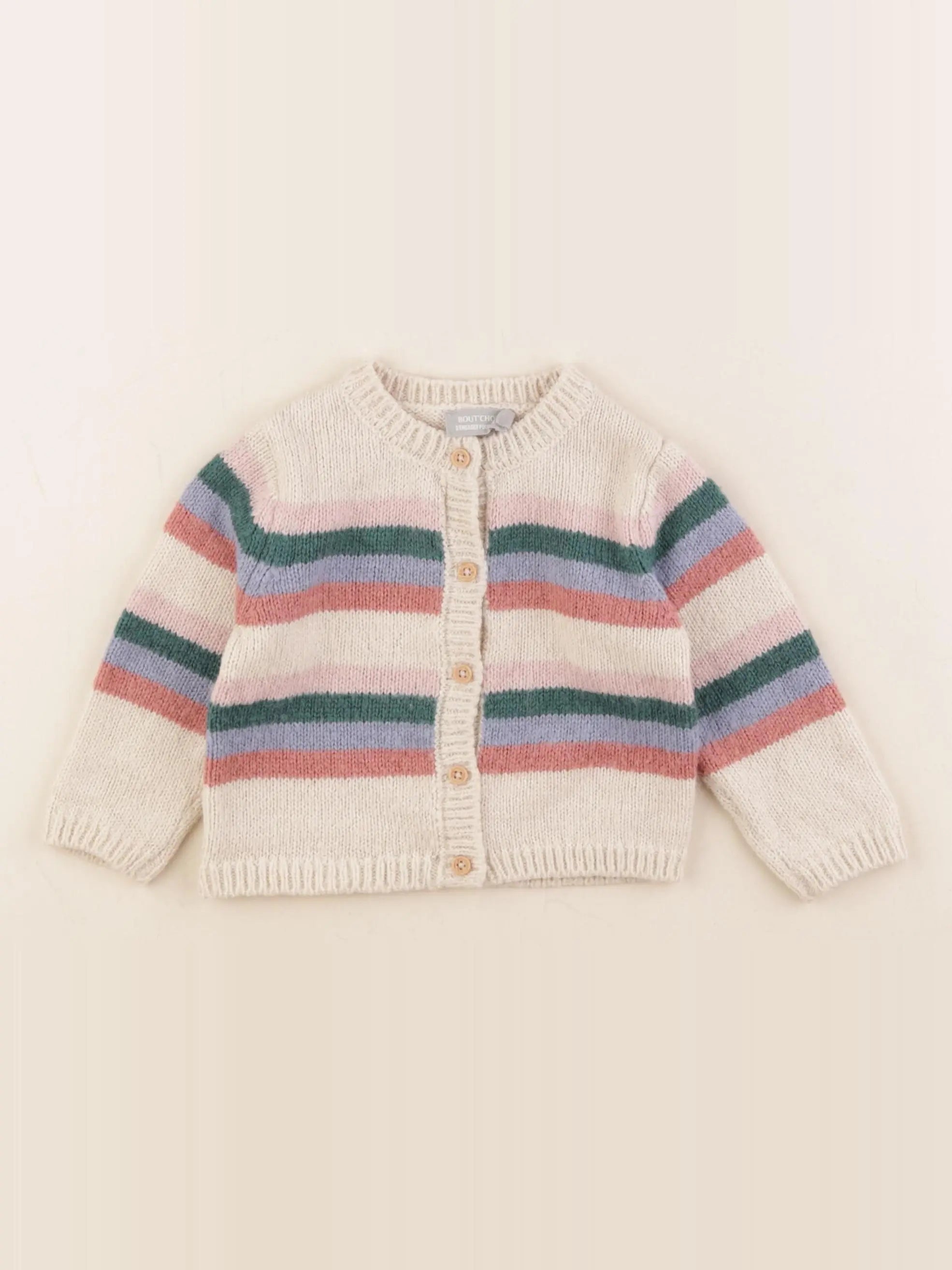 Boutchou - gilet beige, multicolore - 9 mois