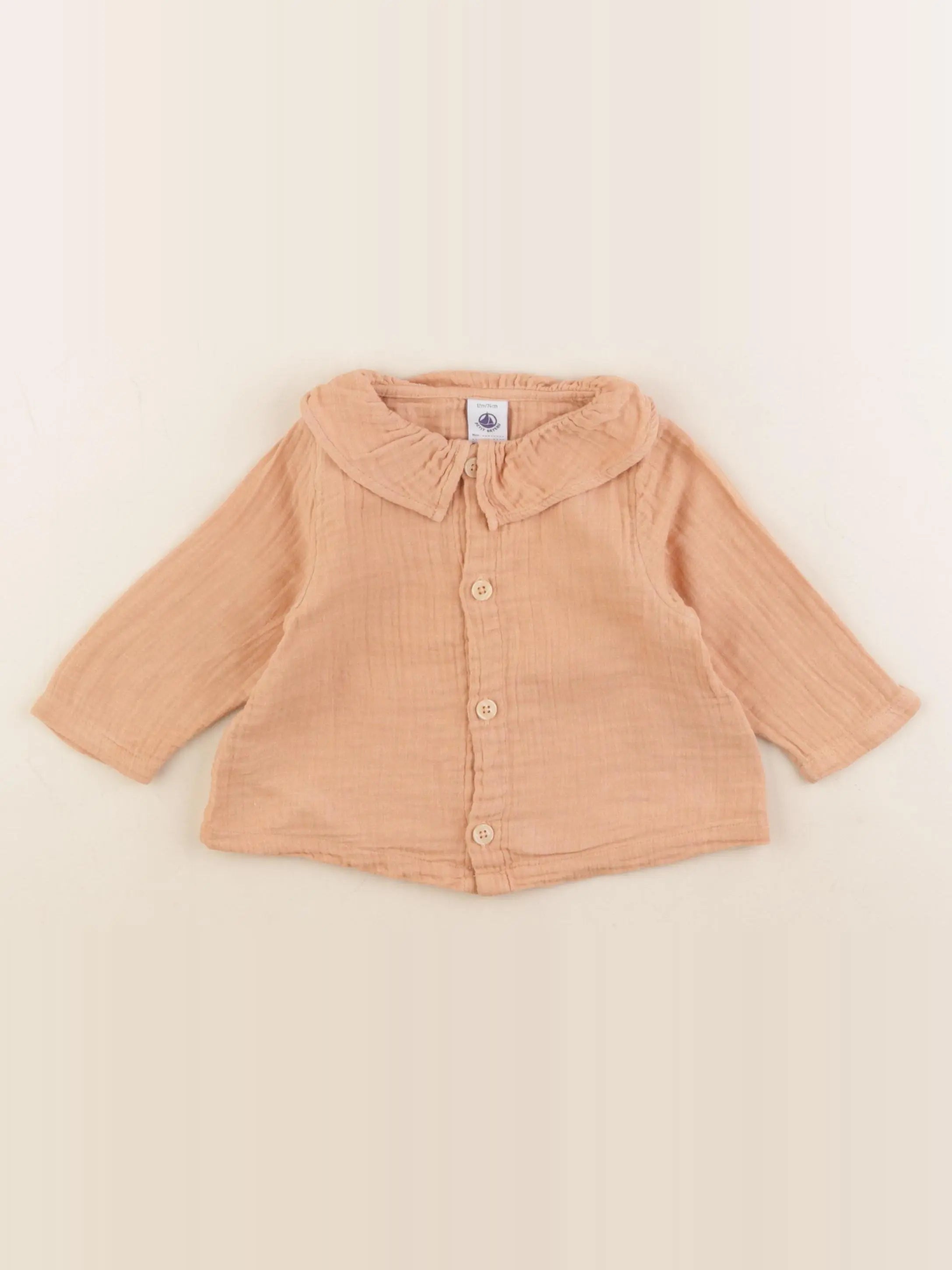 Petit Bateau - blouse orange - 12 mois