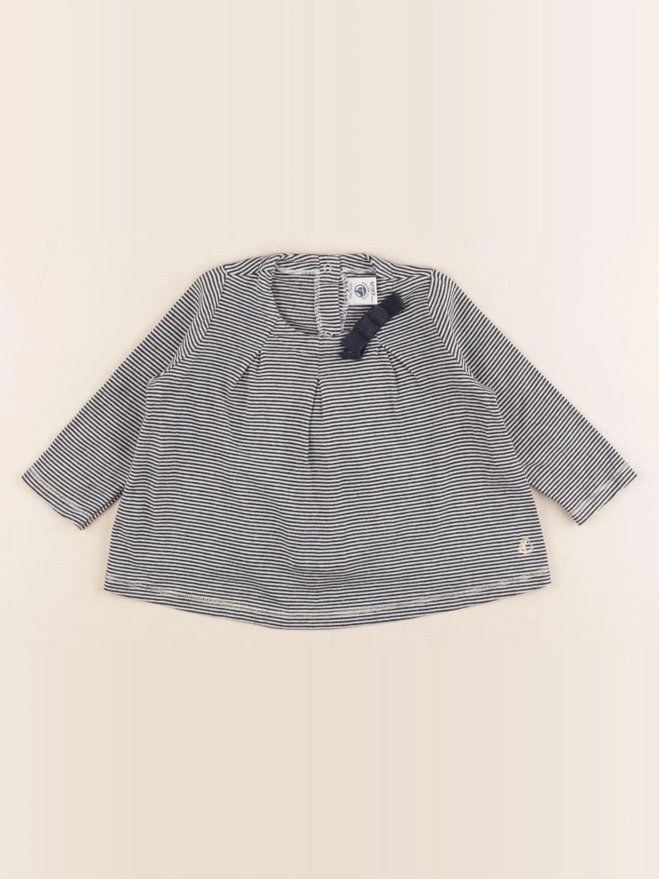 Petit Bateau - tee-shirt bleu - 12 mois