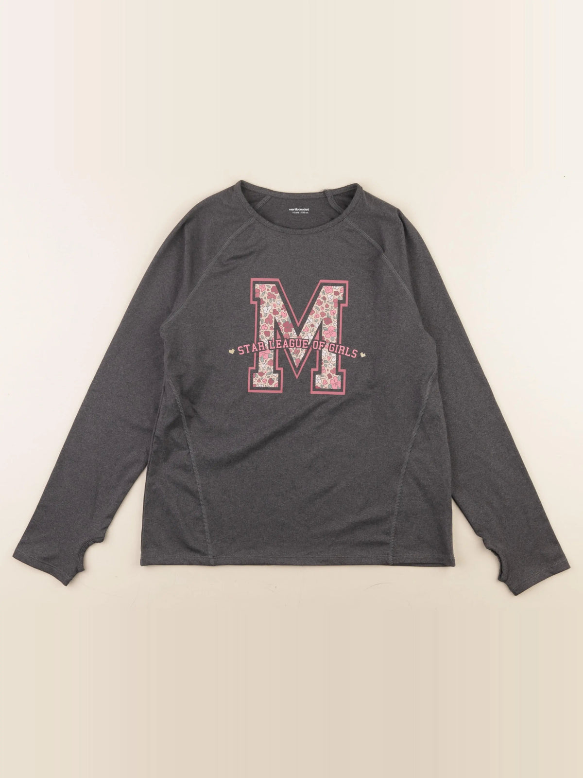 Vertbaudet - tee-shirt gris - 14 ans