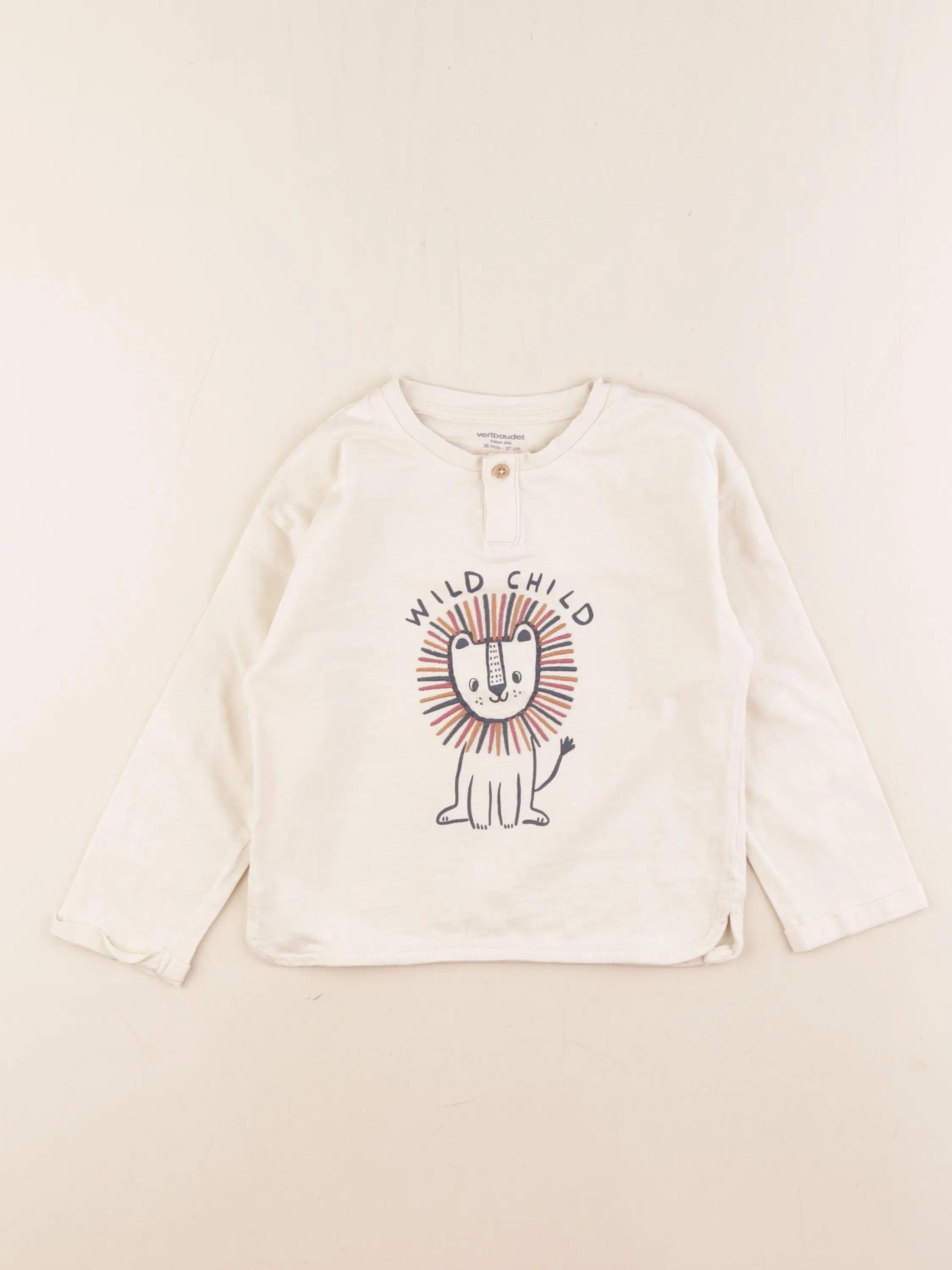 Vertbaudet - tee-shirt beige - 36 mois