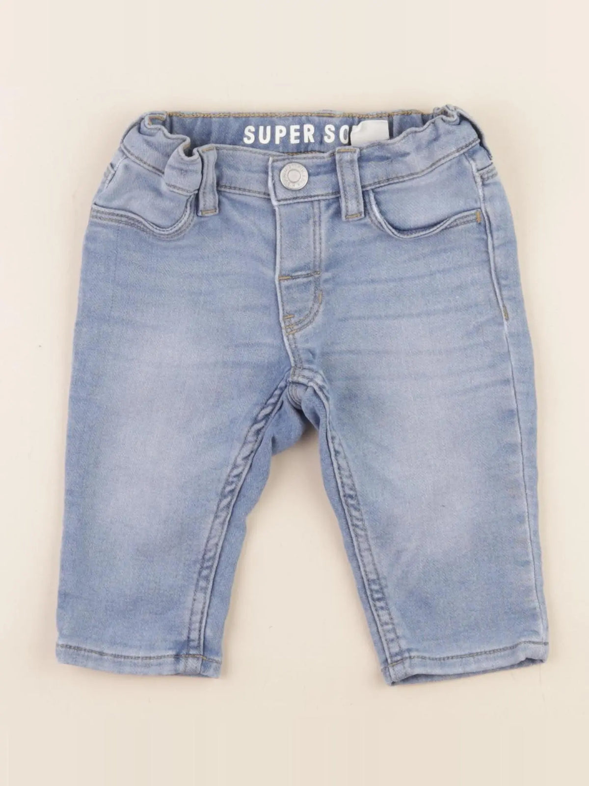 H&M - pantalon bleu - 4/6 mois
