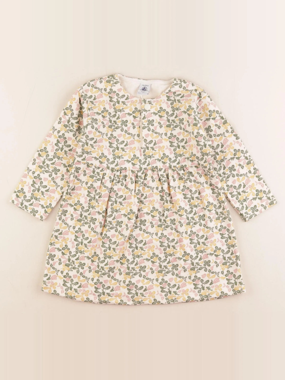 Petit Bateau - robe beige - 24 mois